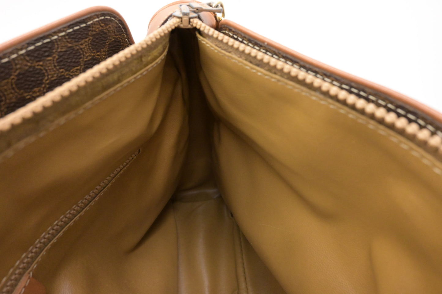 Celine Shoulder Bag in Brown Macadam Canvas