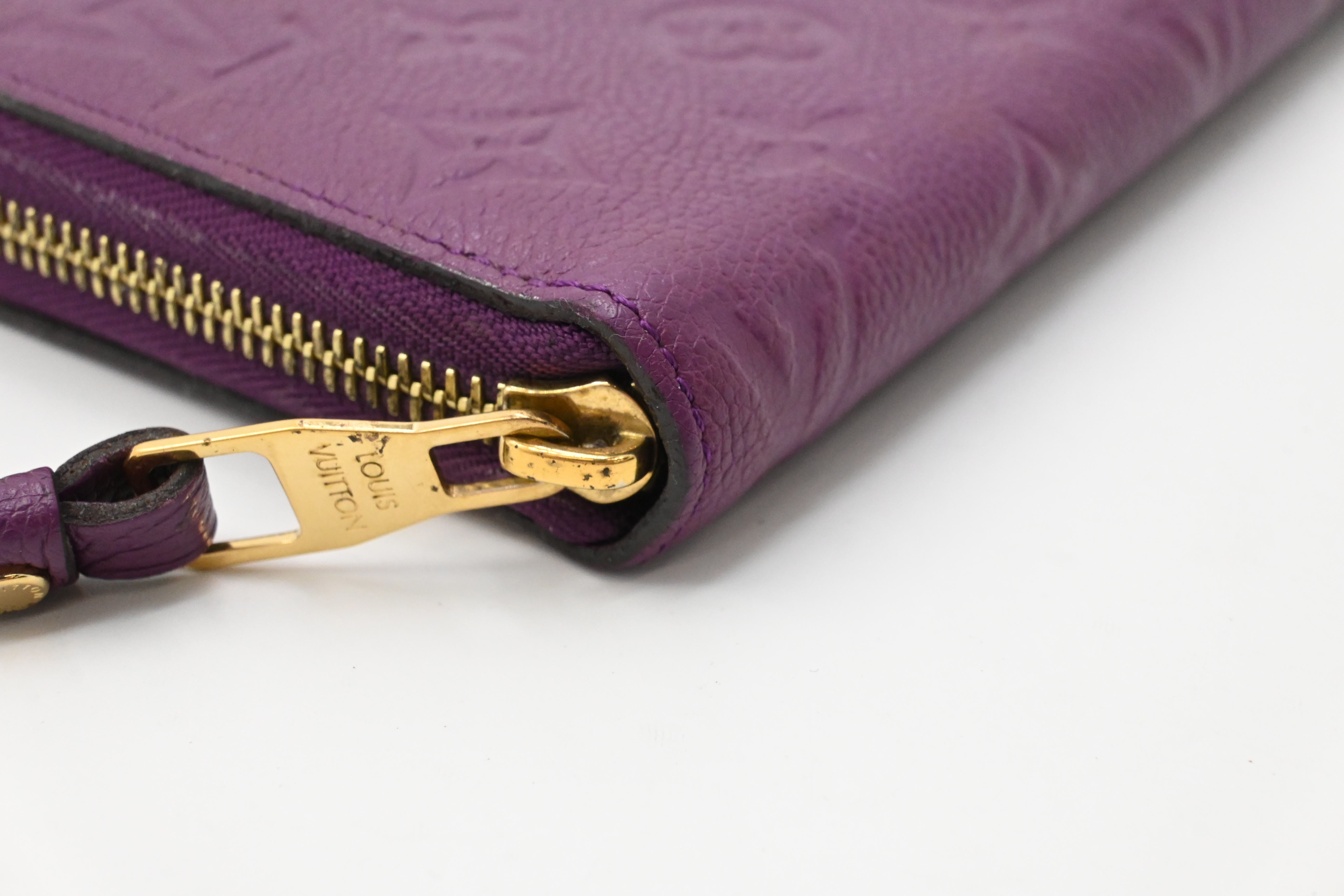 Louis Vuitton Zippy Wallet in Purple Empreinte Leather – Weekly