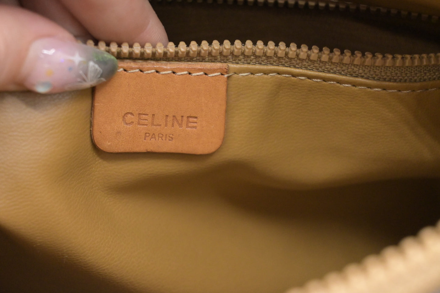 Celine Shoulder Bag in Brown Macadam Canvas