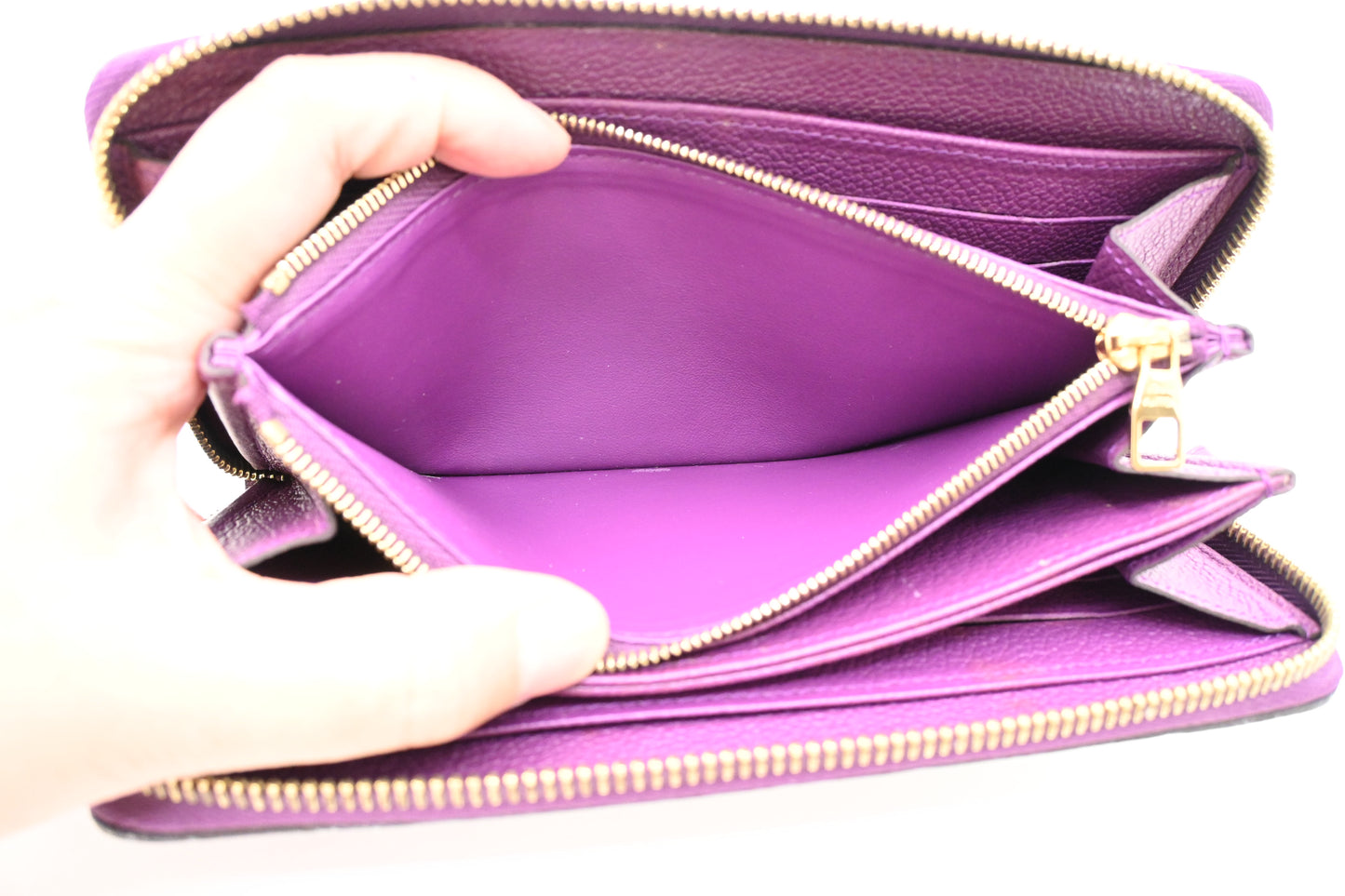 Louis Vuitton Zippy Wallet in Purple Empreinte Leather
