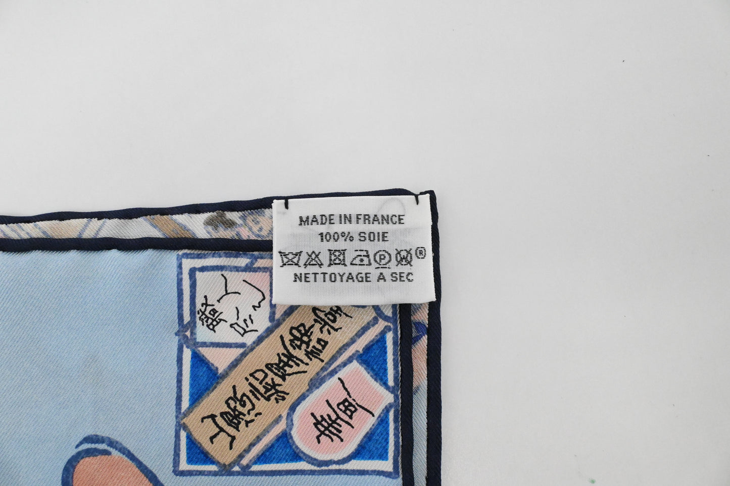 Hermes 'Les Artisans d'Hermes' Carre 90 in Blue Silk