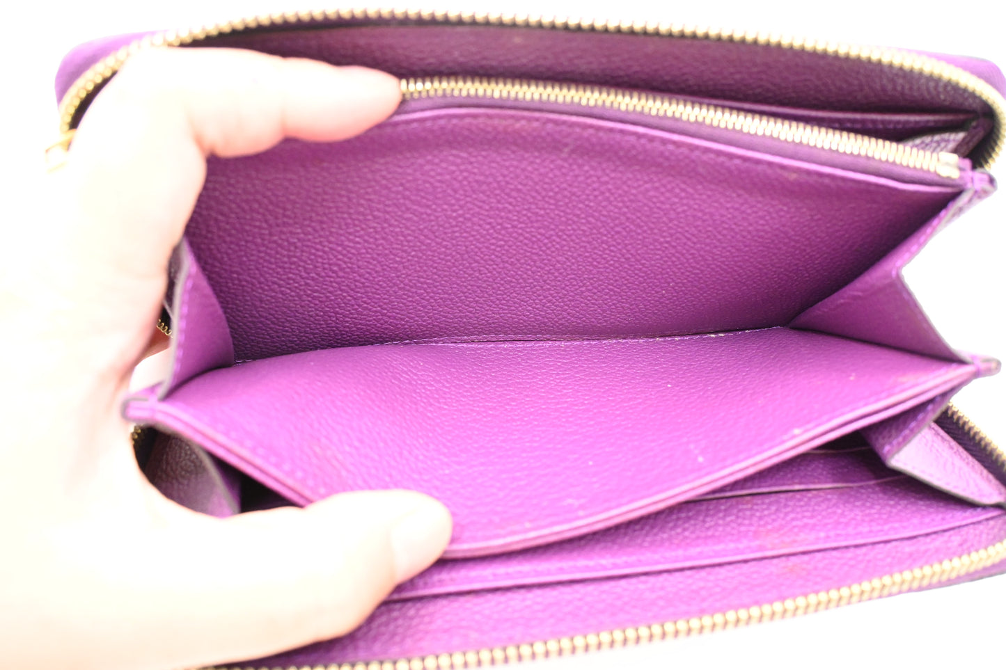 Louis Vuitton Zippy Wallet in Purple Empreinte Leather