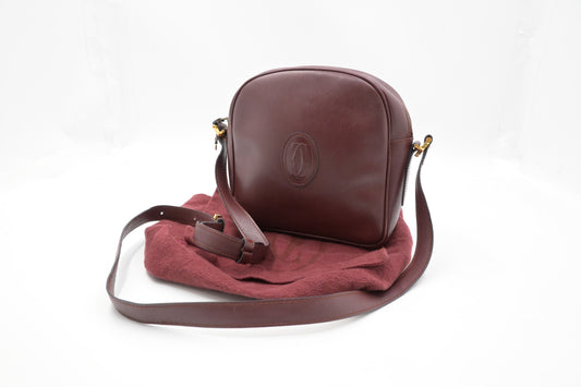 Cartier Crossbody Bag in Burgundy Leather
