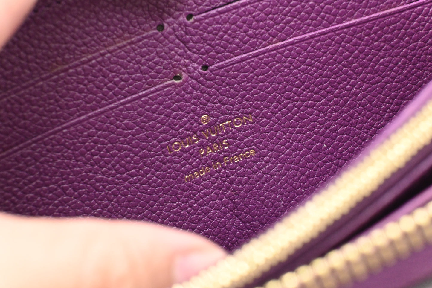 Louis Vuitton Zippy Wallet in Purple Empreinte Leather