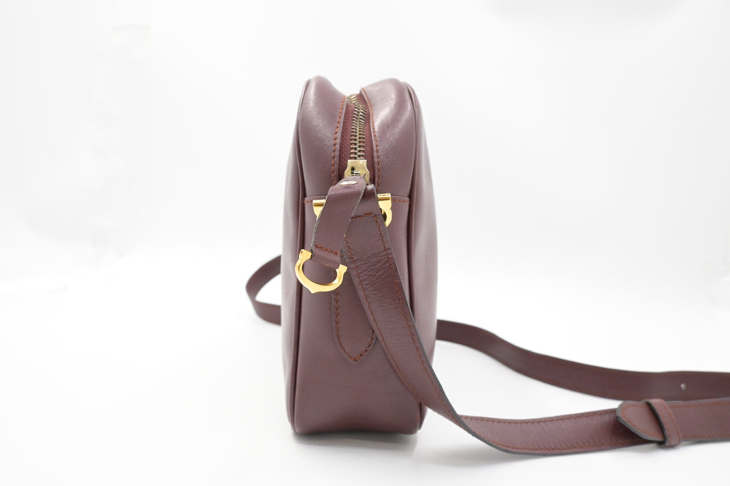 Cartier Crossbody Bag in Burgundy Leather