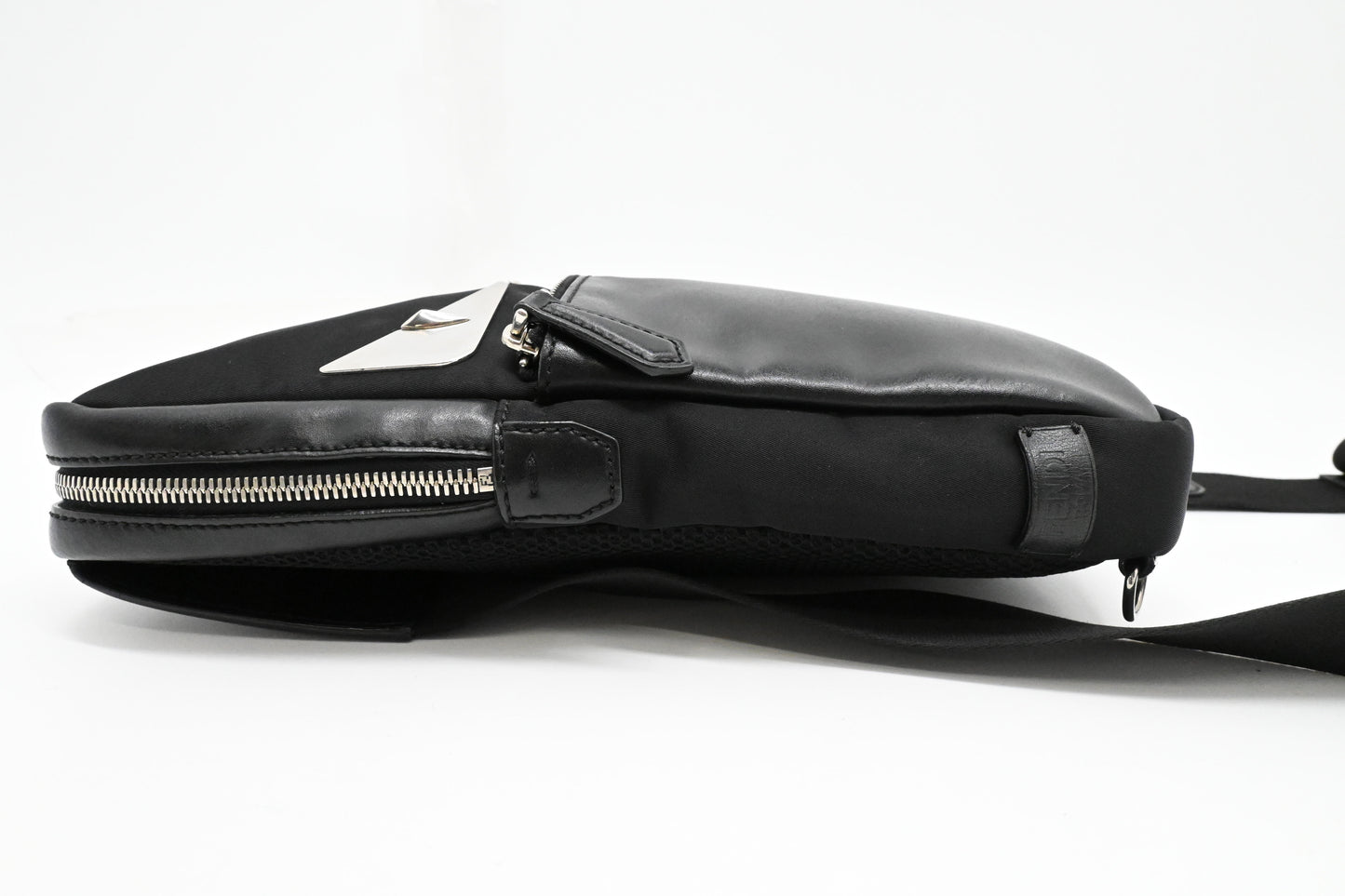 Fendi Monster Crossbody Bag in Black Nylon and Leather