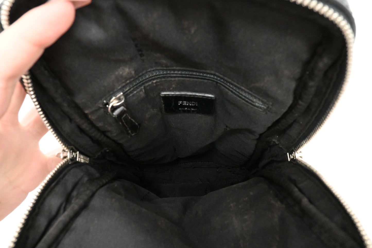 Fendi Monster Crossbody Bag in Black Nylon and Leather