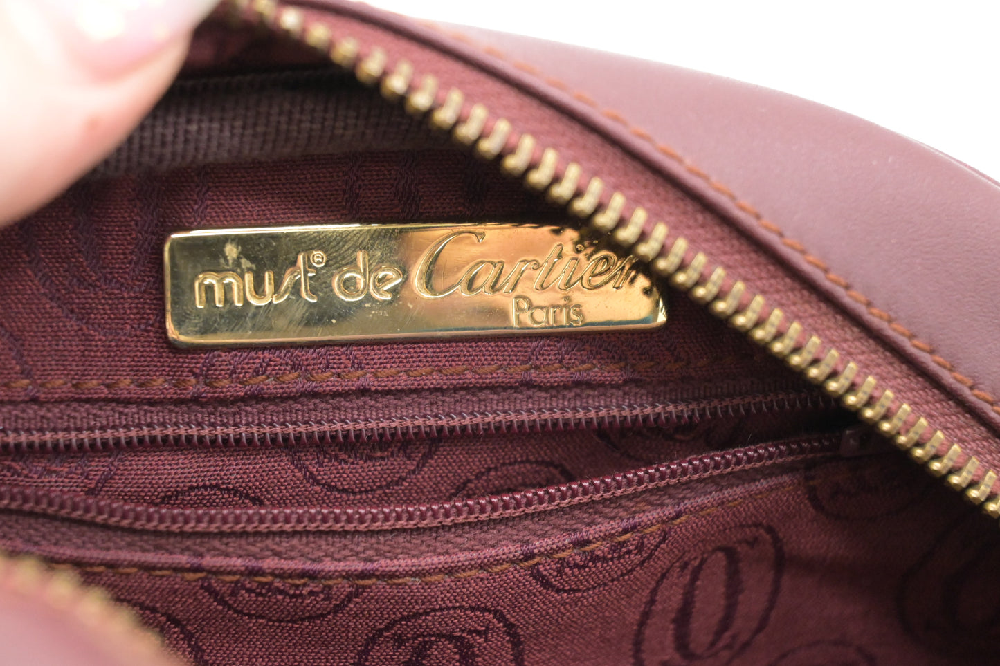 Cartier Crossbody Bag in Burgundy Leather