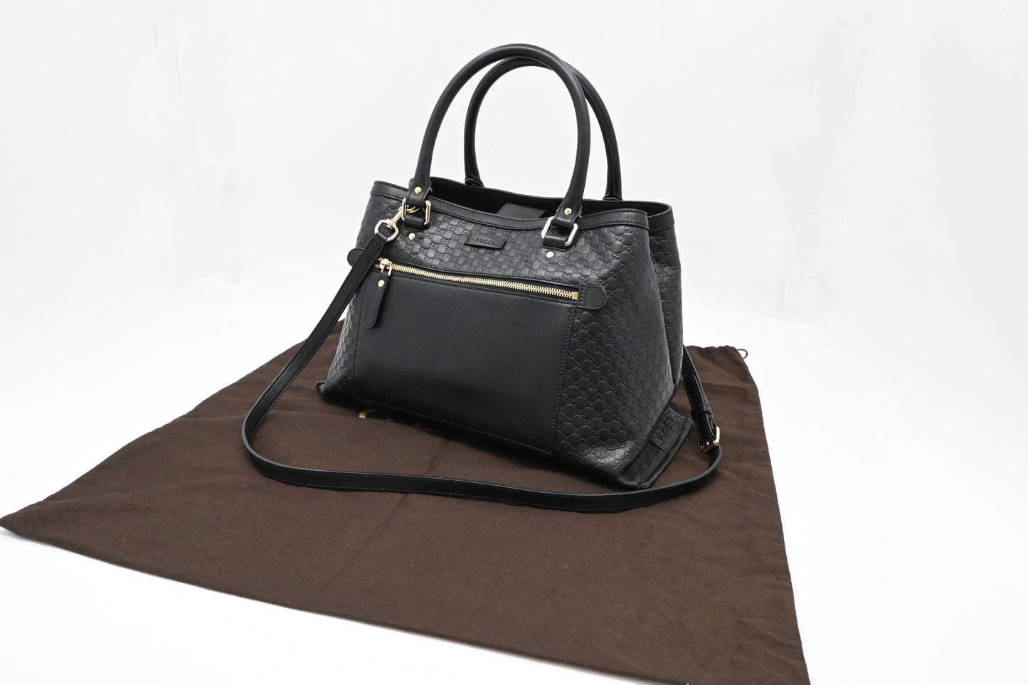 Gucci Handbag in Black Microguccissima Leather