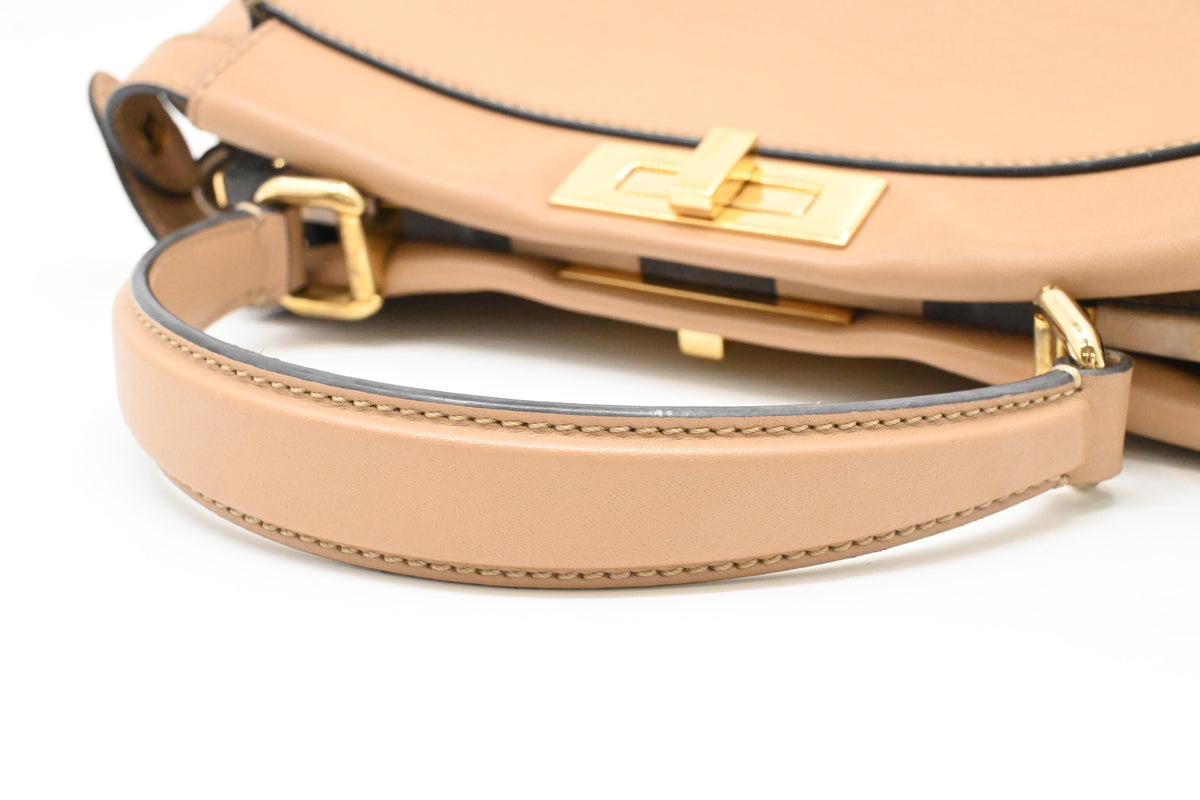 Fendi Medium Peekaboo in Beige Leather