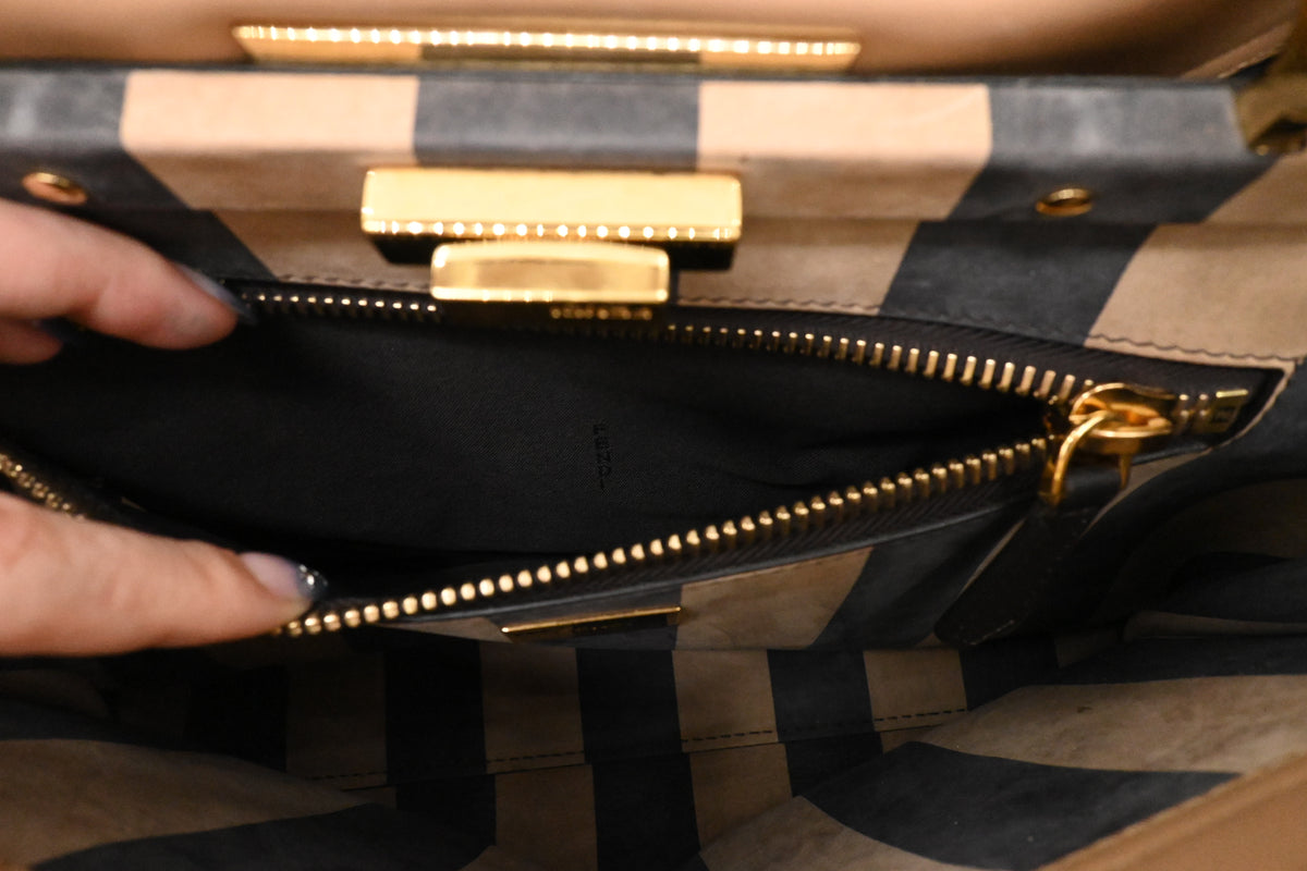 Fendi Medium Peekaboo in Beige Leather