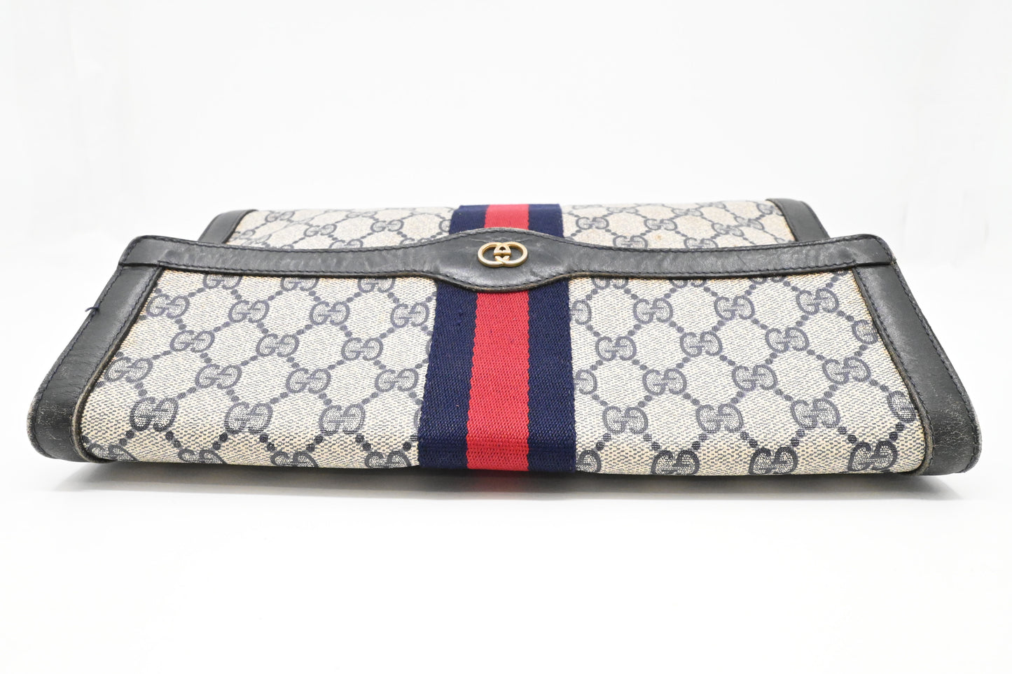Gucci Clutch in Navy Blue GG Supreme Canvas