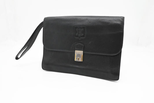 Celine Wristlet in Black Leather