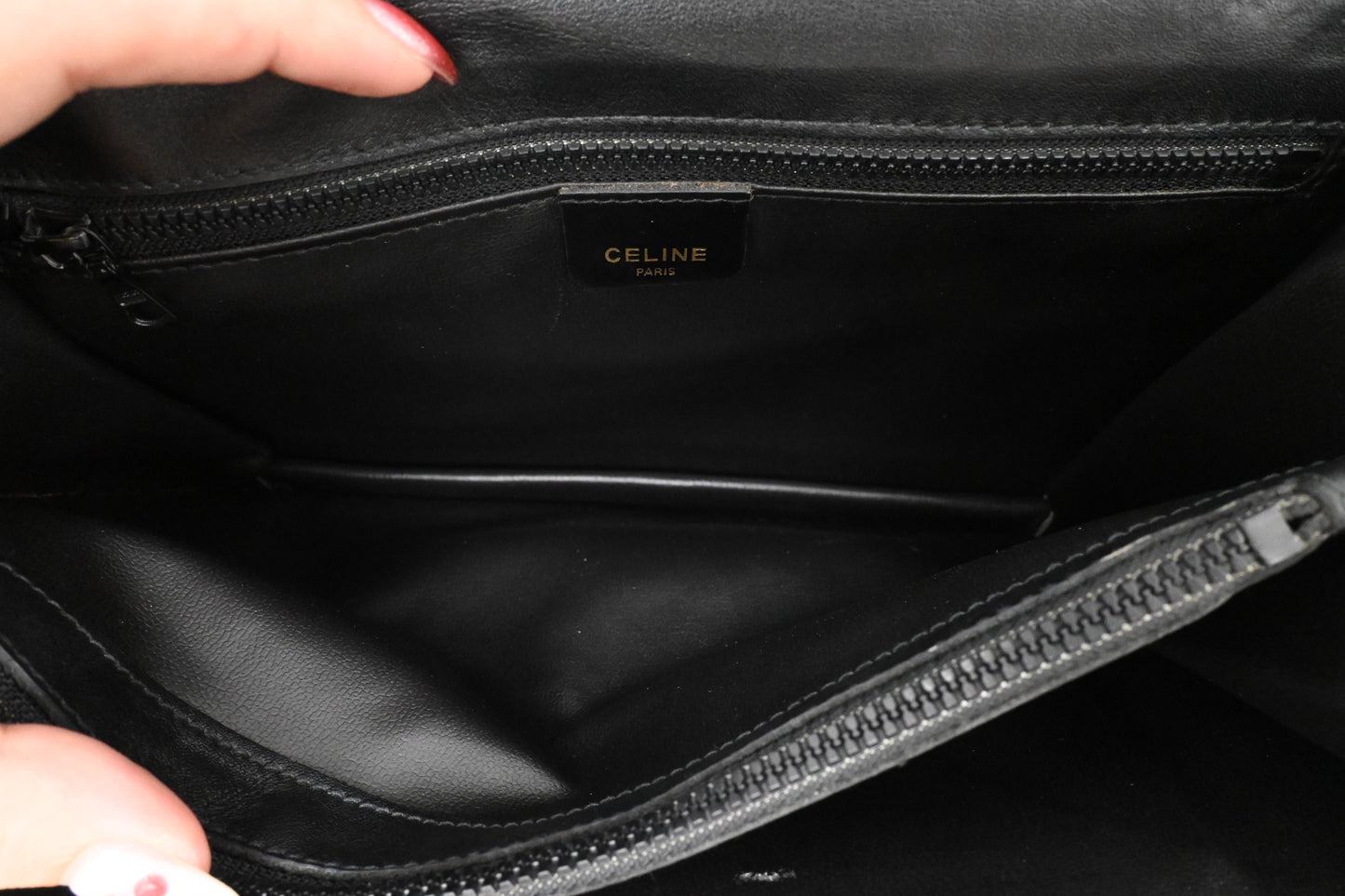 Celine Wristlet in Black Leather