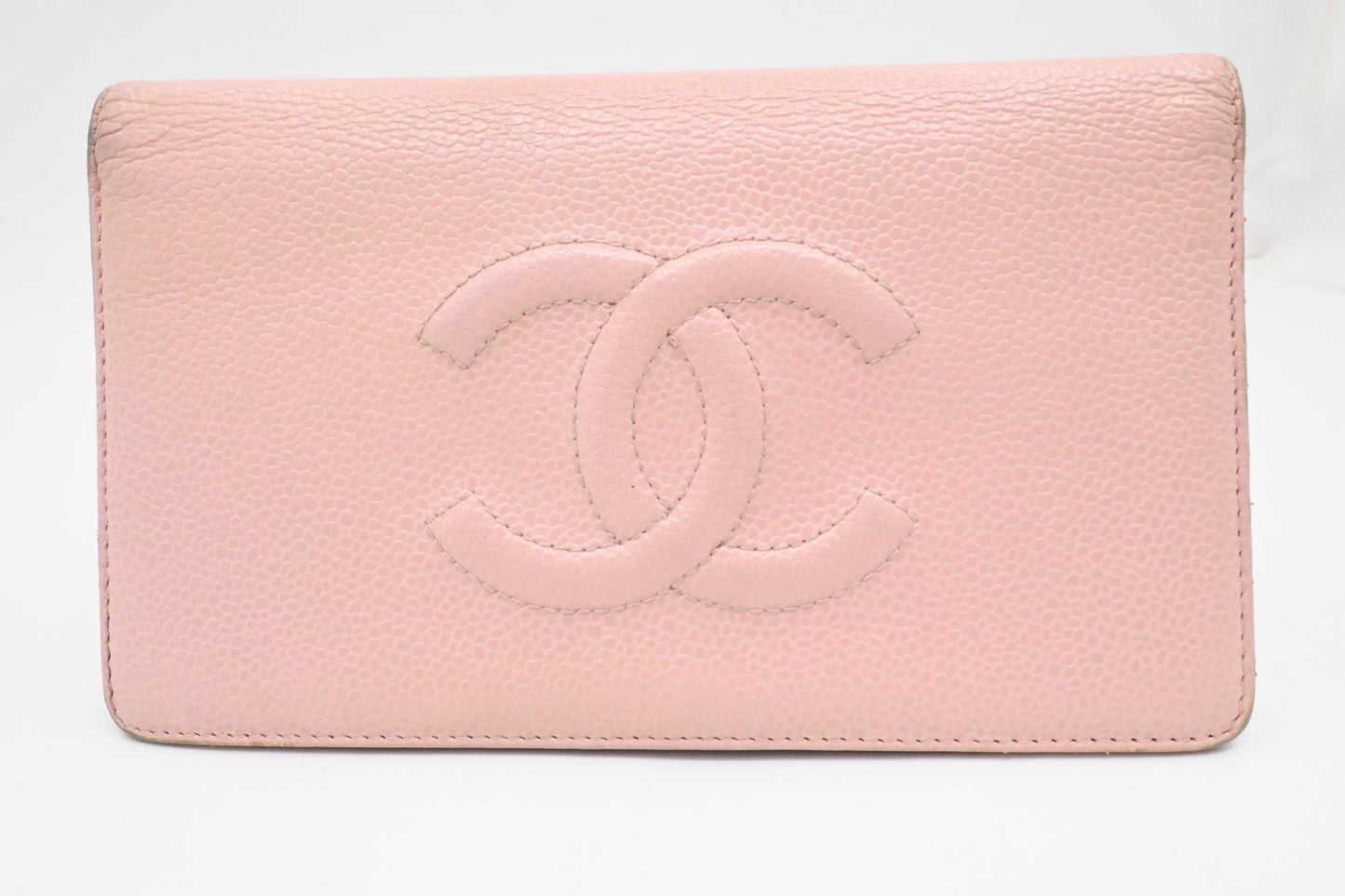Chanel Bifold Long Wallet in Pale Pink Leather