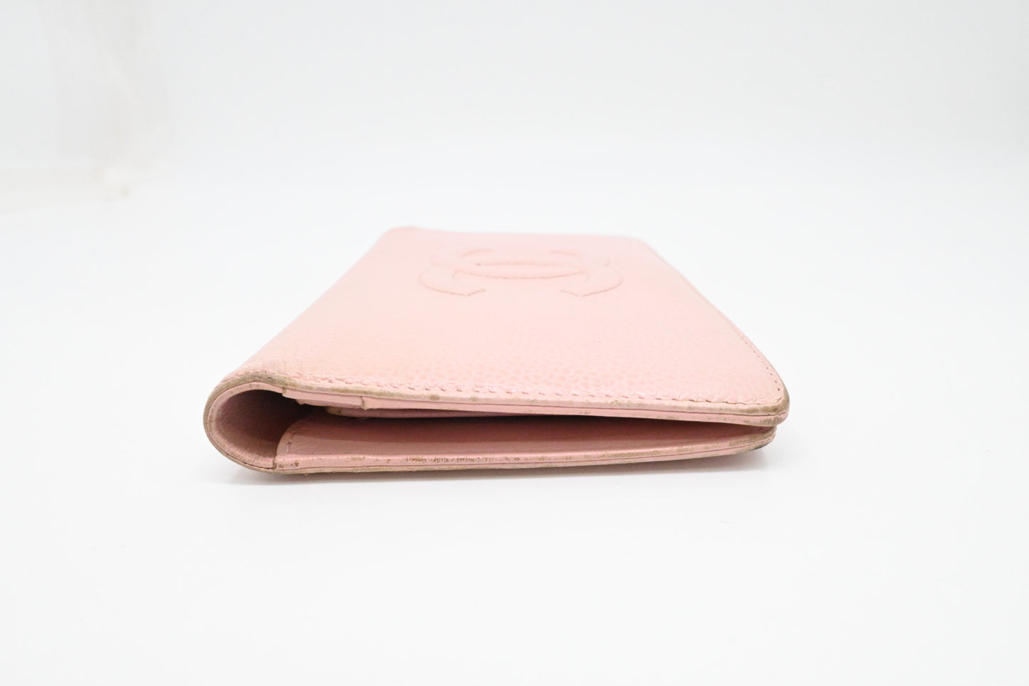 Chanel Bifold Long Wallet in Pale Pink Leather