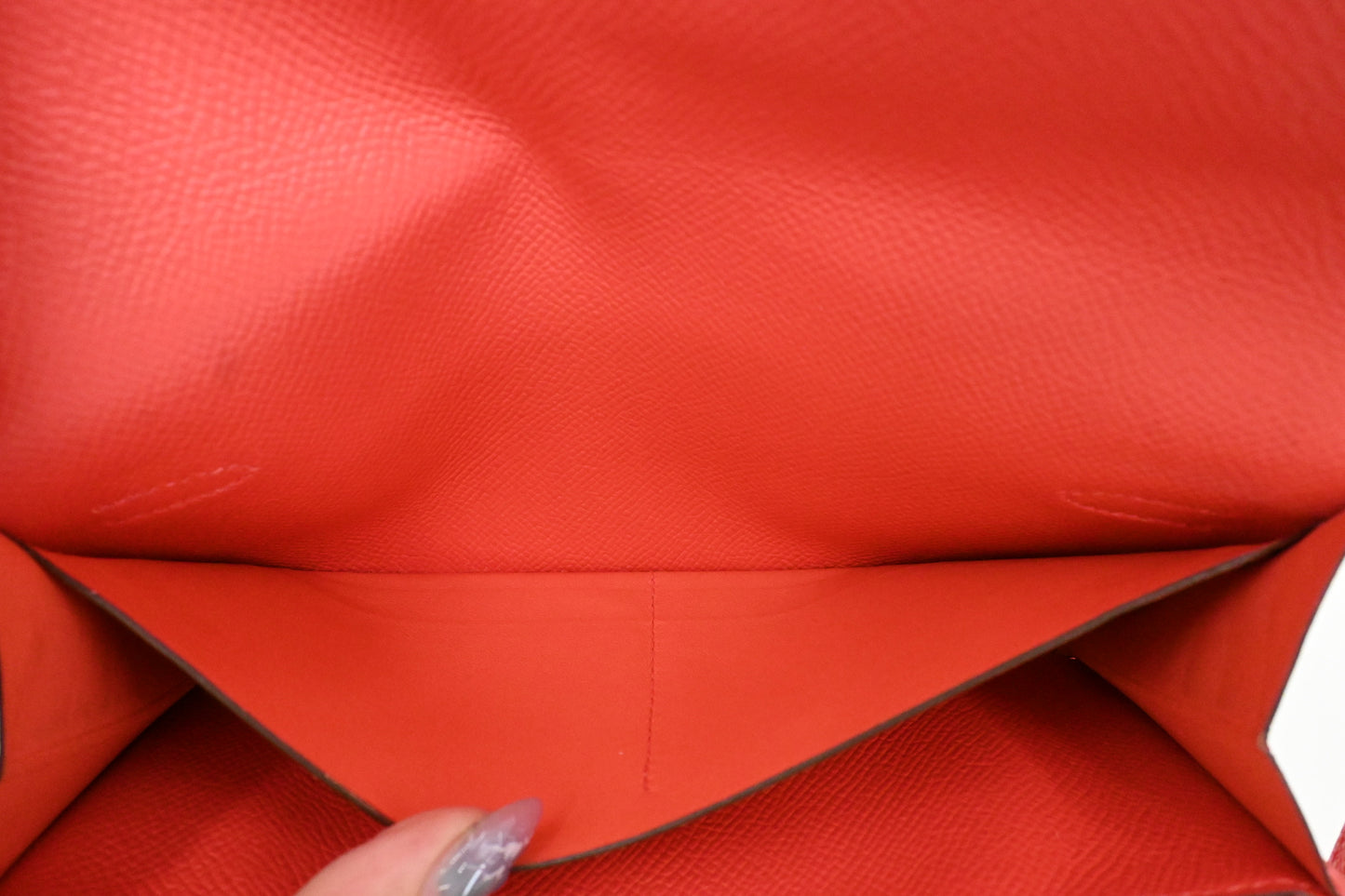 Hermes Kelly Wallet in Grapefruit Leather