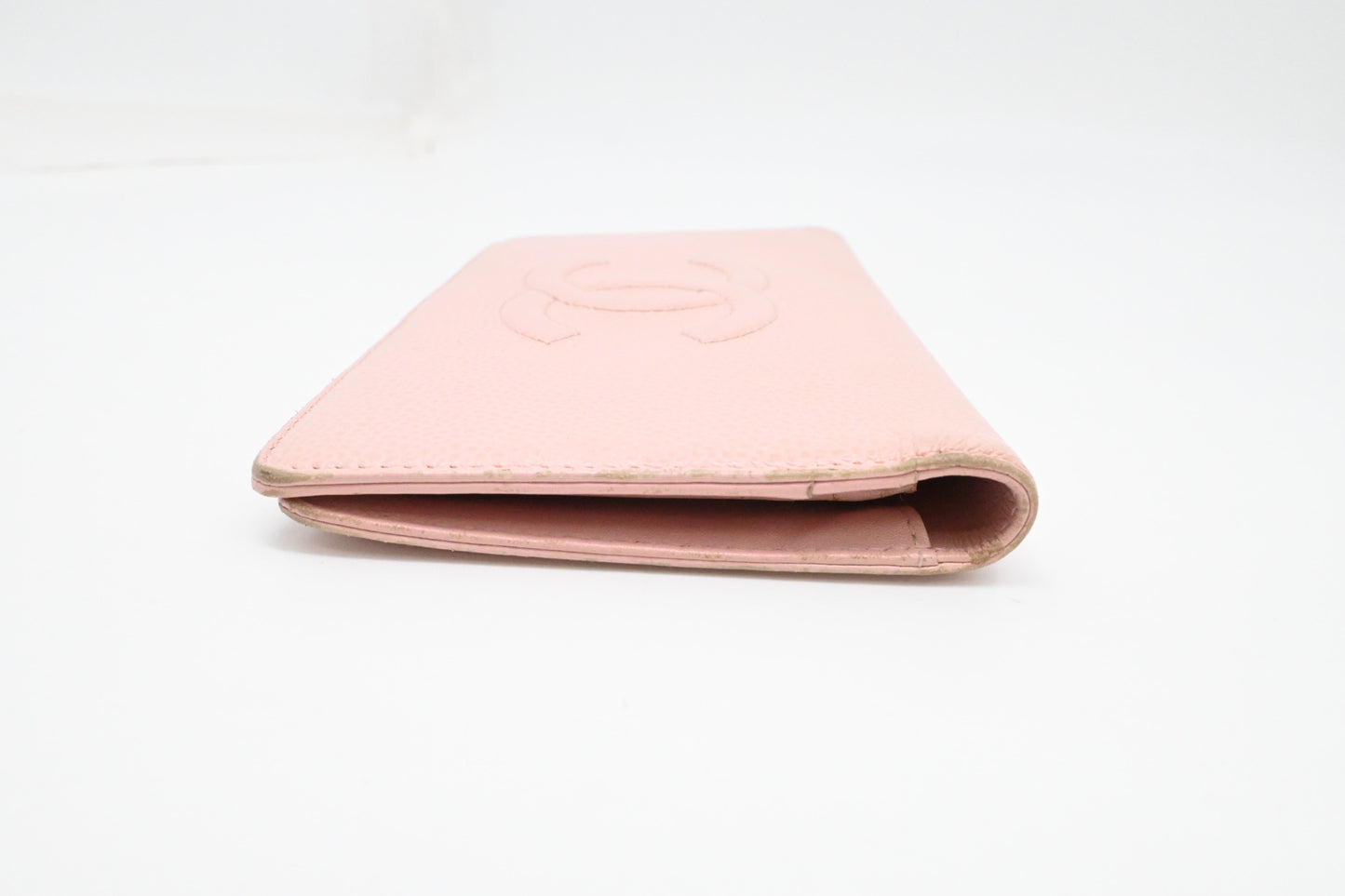 Chanel Bifold Long Wallet in Pale Pink Leather