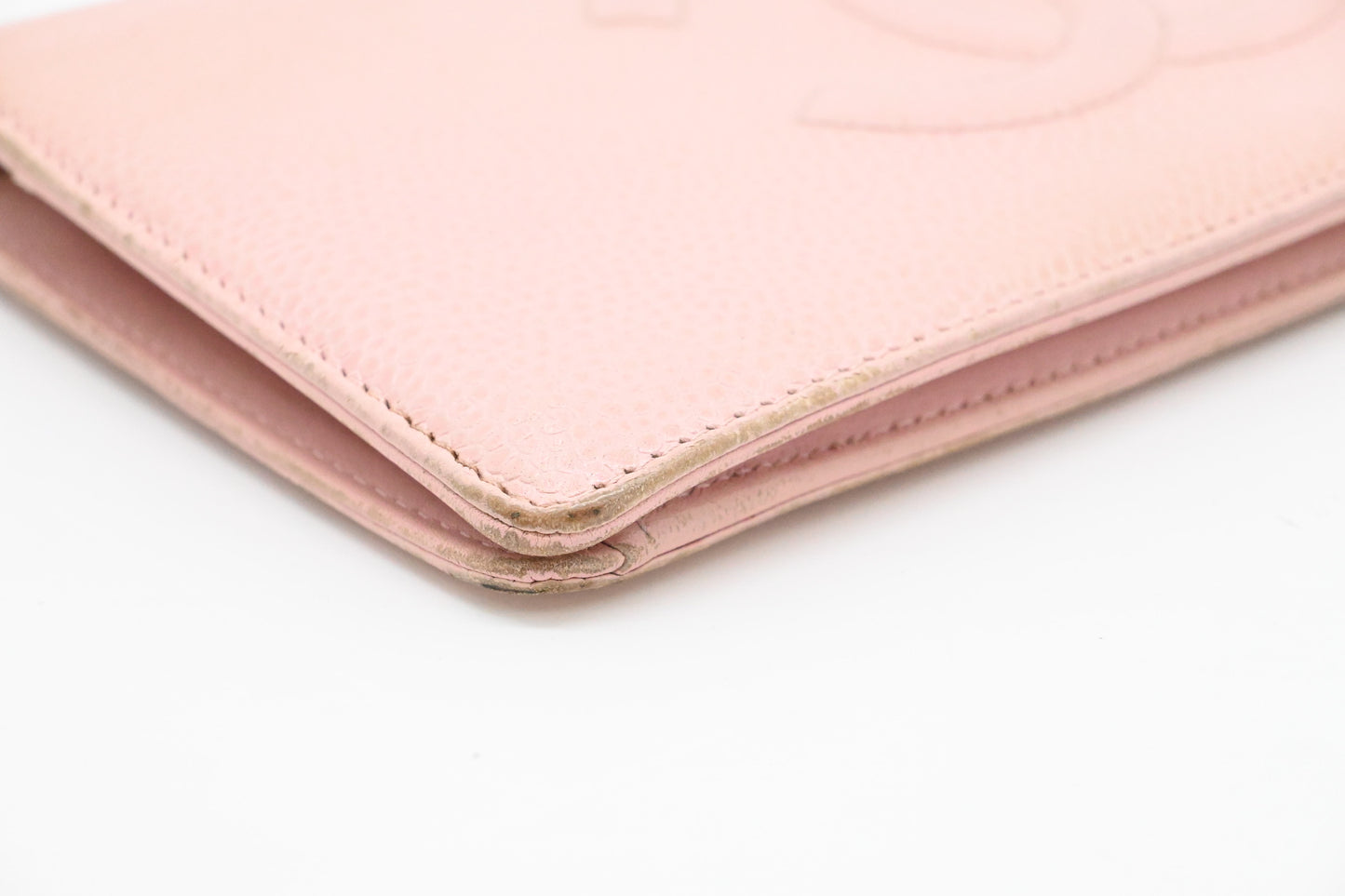 Chanel Bifold Long Wallet in Pale Pink Leather