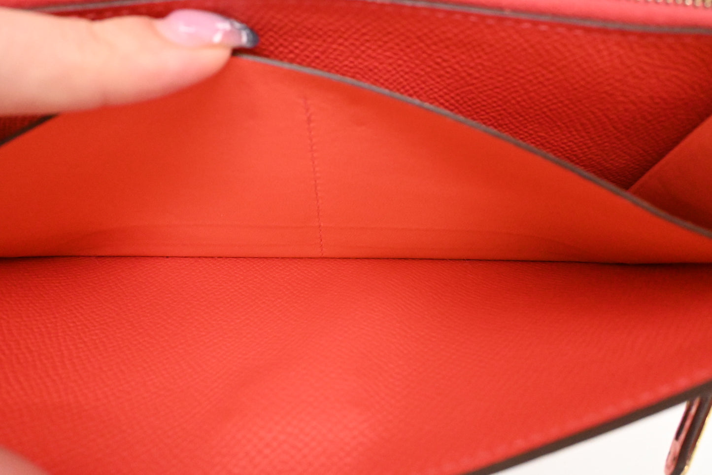 Hermes Kelly Wallet in Grapefruit Leather