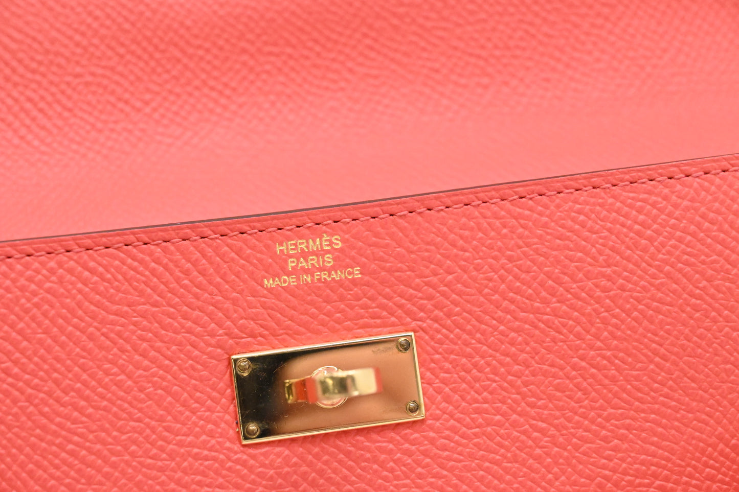 Hermes Kelly Wallet in Grapefruit Leather