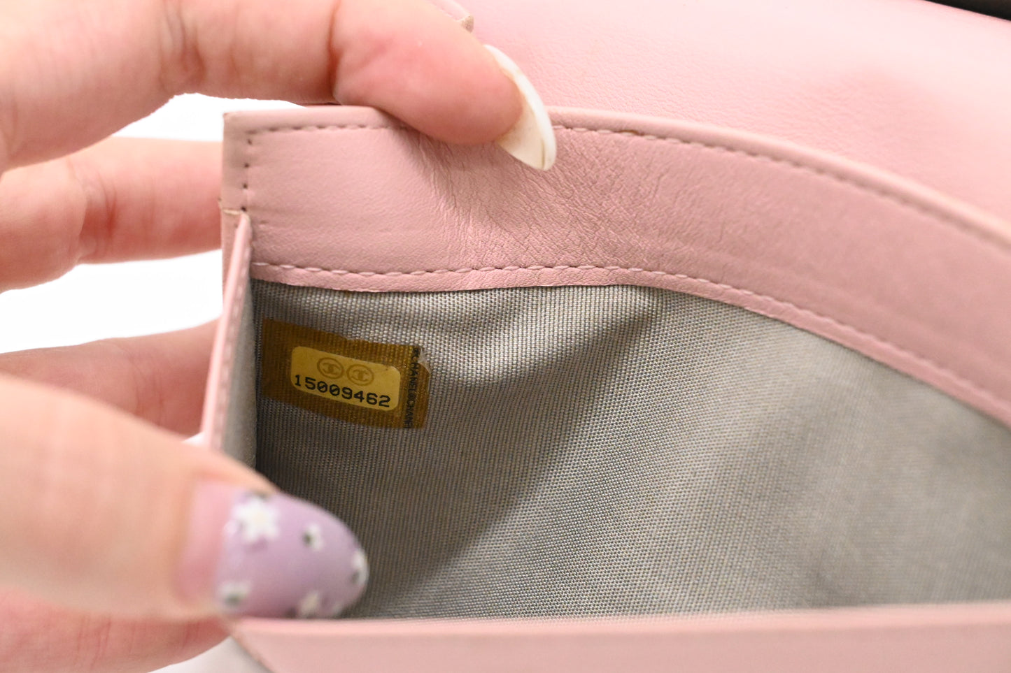 Chanel Bifold Long Wallet in Pale Pink Leather