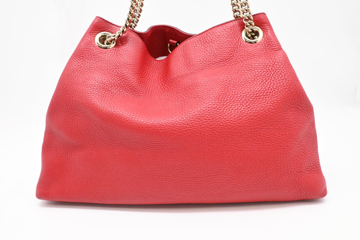 Gucci Soho Chain Shoulder Bag in Red Leather