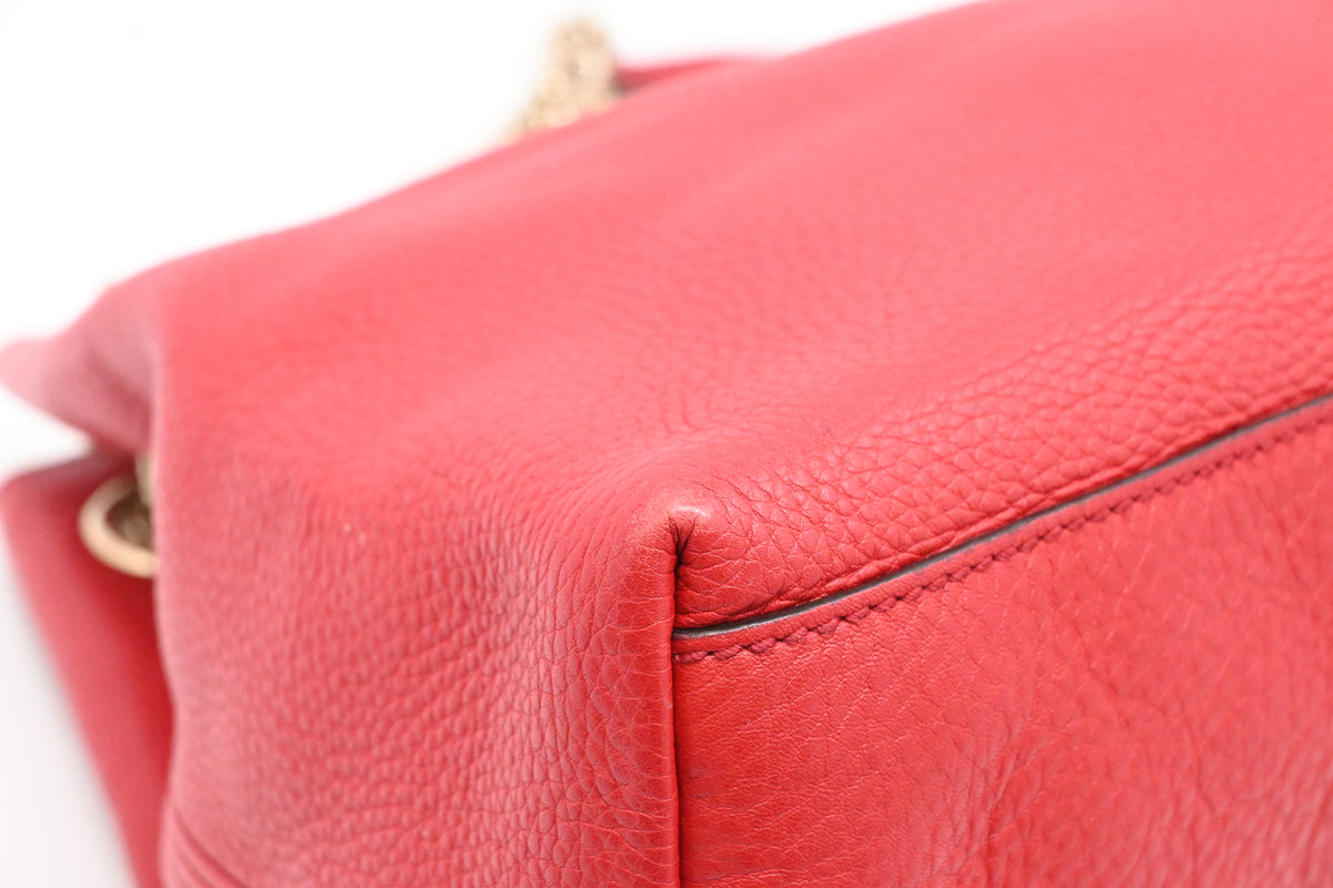 Gucci Soho Chain Shoulder Bag in Red Leather