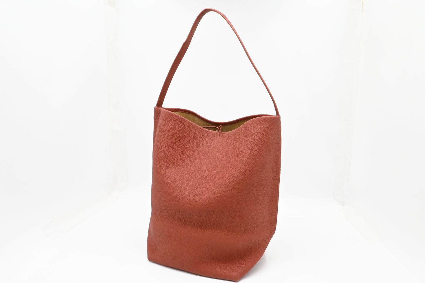 The Row Large Park Tote N/S in Terra Cotta Leather