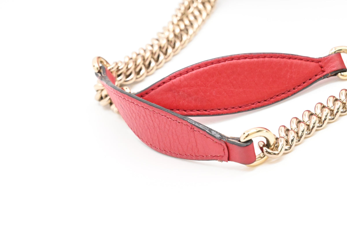 Gucci Soho Chain Shoulder Bag in Red Leather