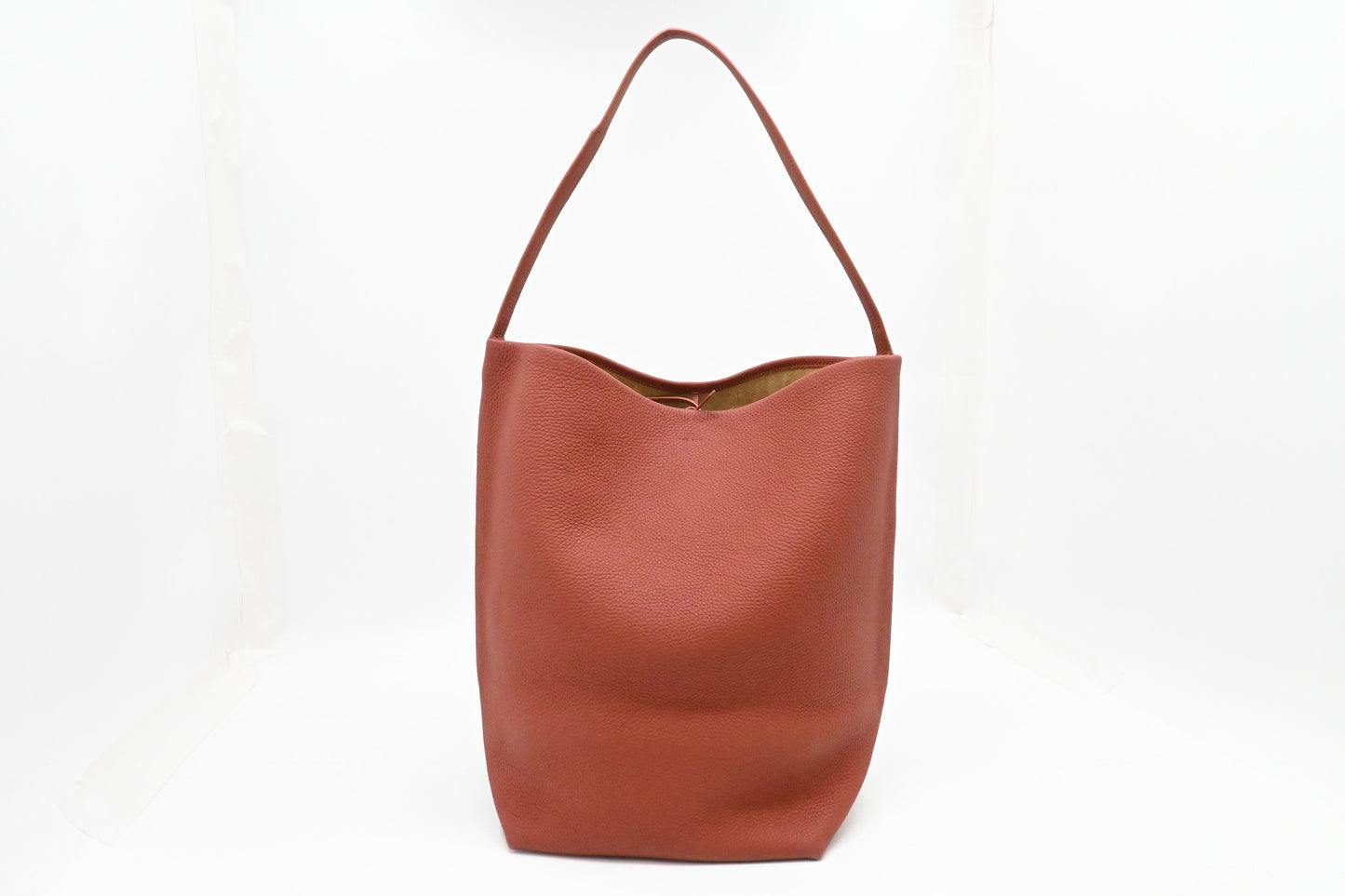 The Row Large Park Tote N/S in Terra Cotta Leather