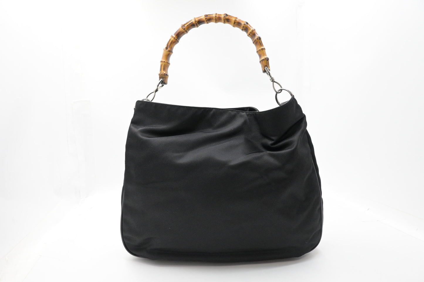 Gucci Bamboo Shoulder Bag in Black Canvas