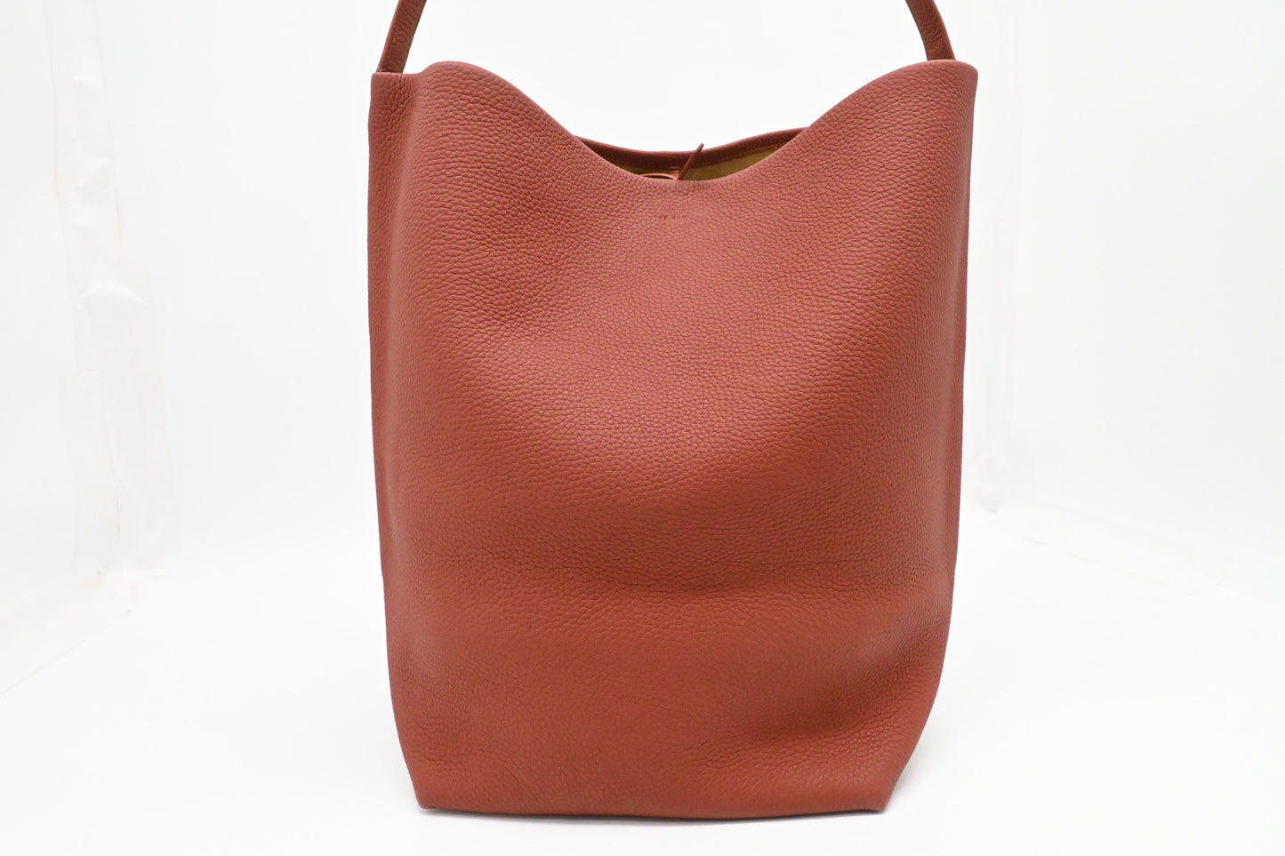The Row Large Park Tote N/S in Terra Cotta Leather