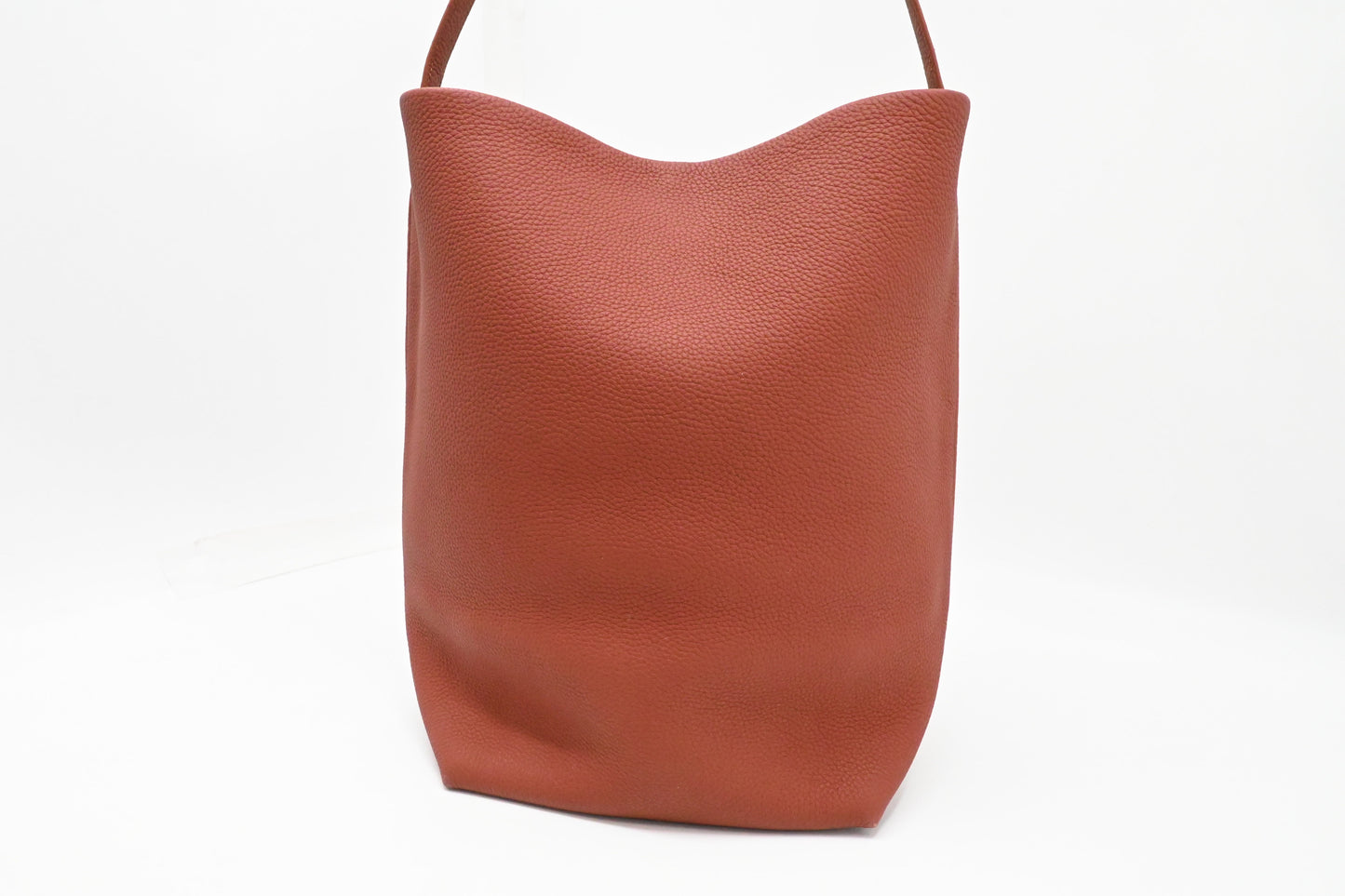 The Row Large Park Tote N/S in Terra Cotta Leather