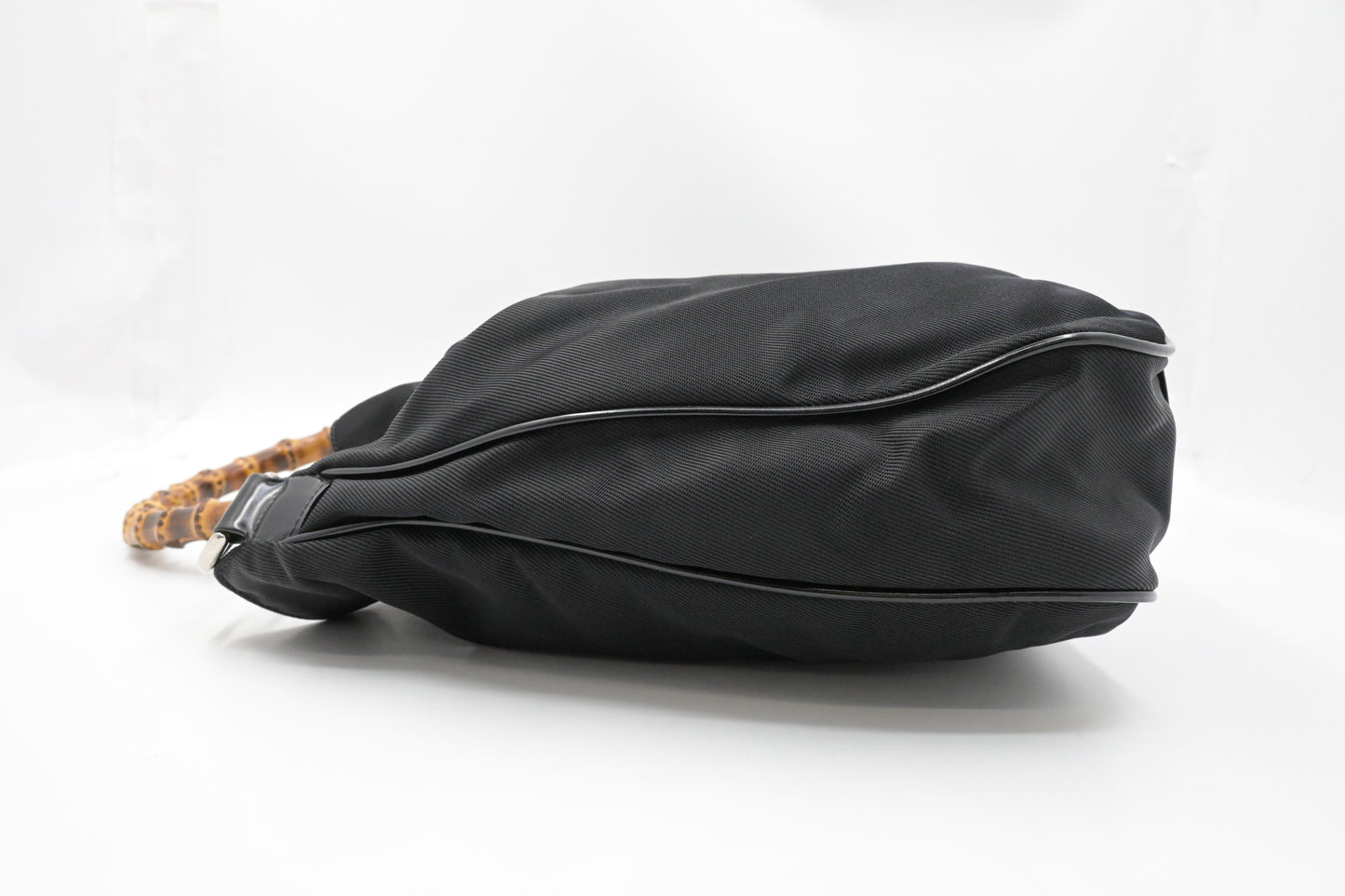 Gucci Bamboo Shoulder Bag in Black Canvas