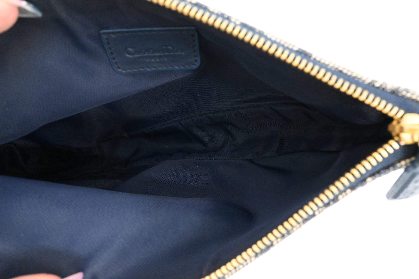 Dior Saddle Pouch in Blue Oblique Canvas