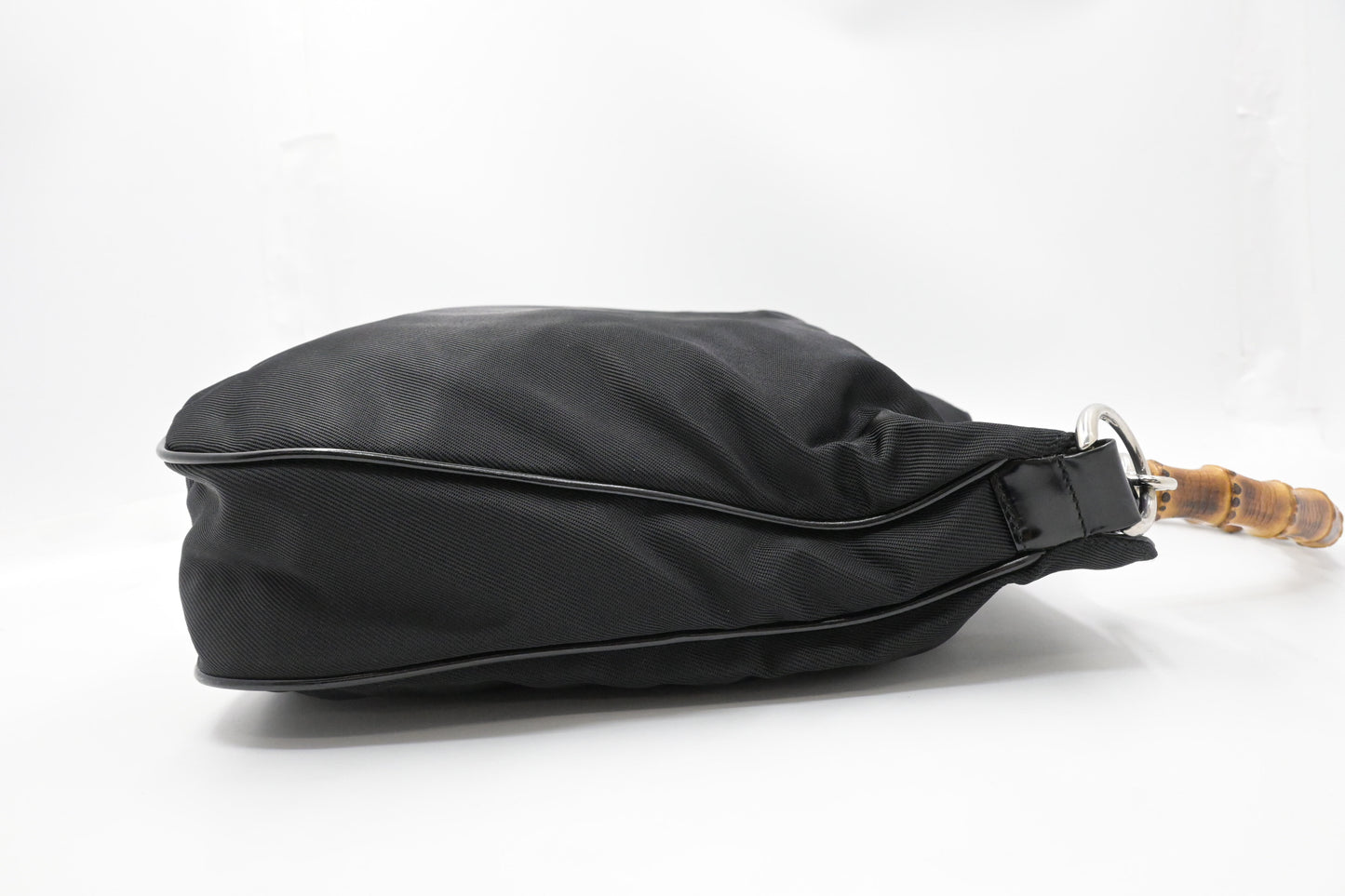 Gucci Bamboo Shoulder Bag in Black Canvas