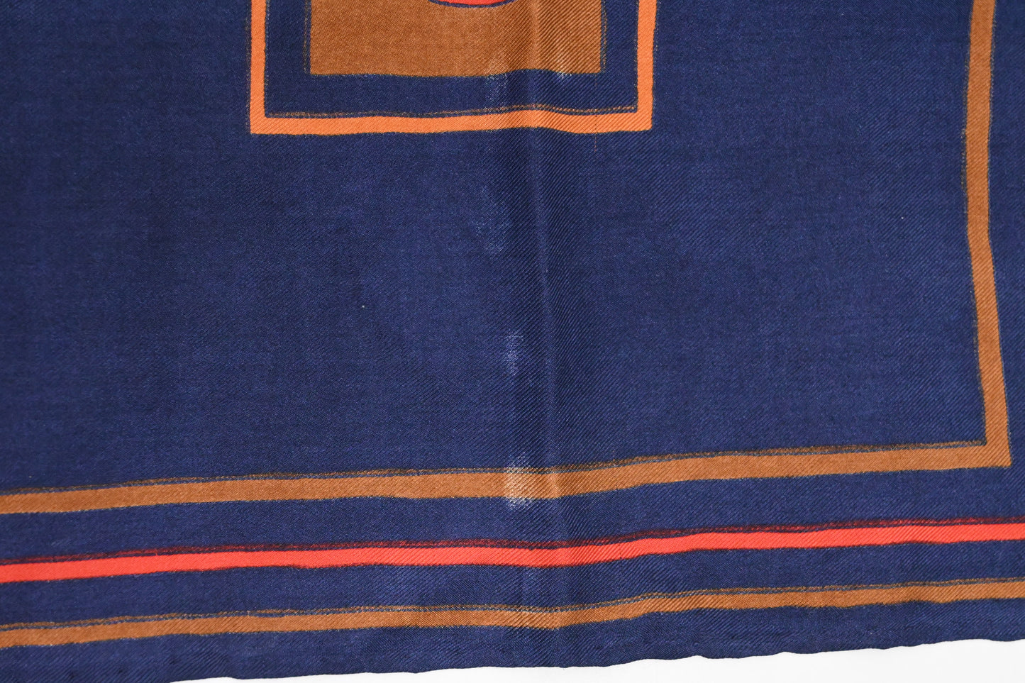 Dior Scarf in Navy Blue, Brown and Red Silk