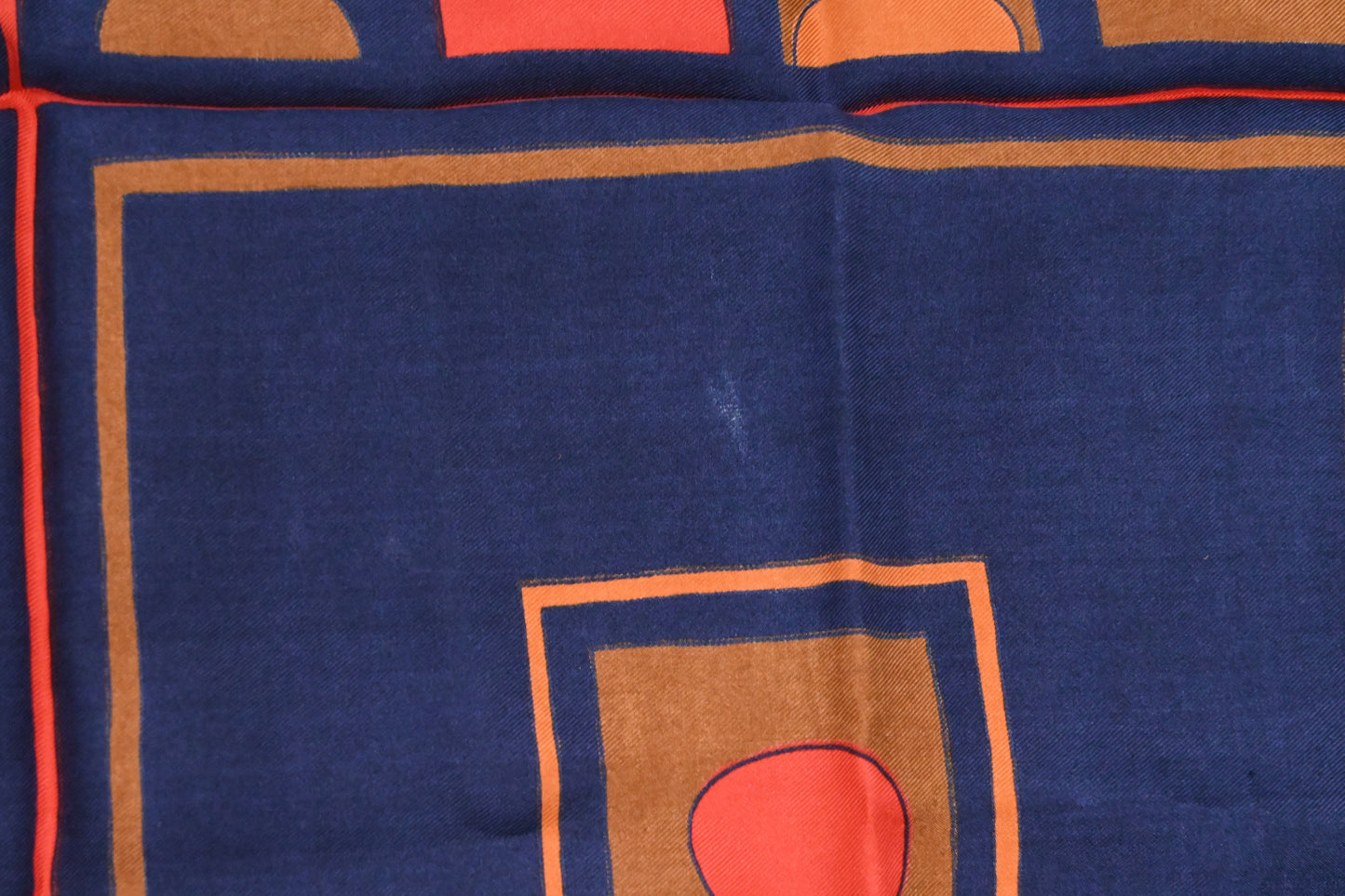 Dior Scarf in Navy Blue, Brown and Red Silk