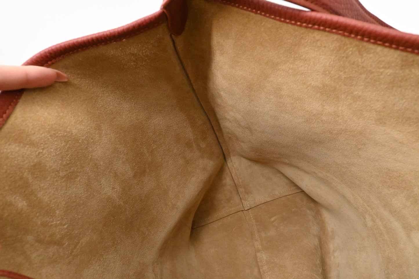The Row Large Park Tote N/S in Terra Cotta Leather