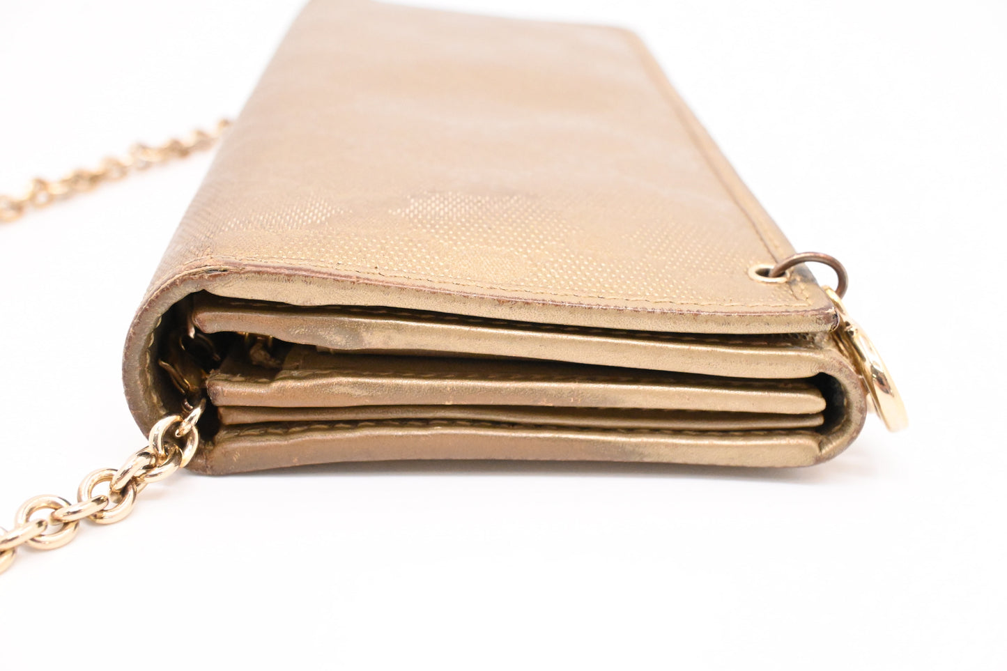 Gucci Chain Wallet in Gold Leather