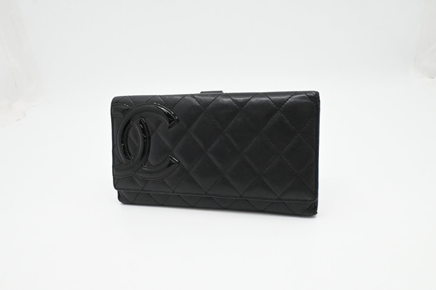 Chanel Cambon Wallet in Black Matelasse Leather