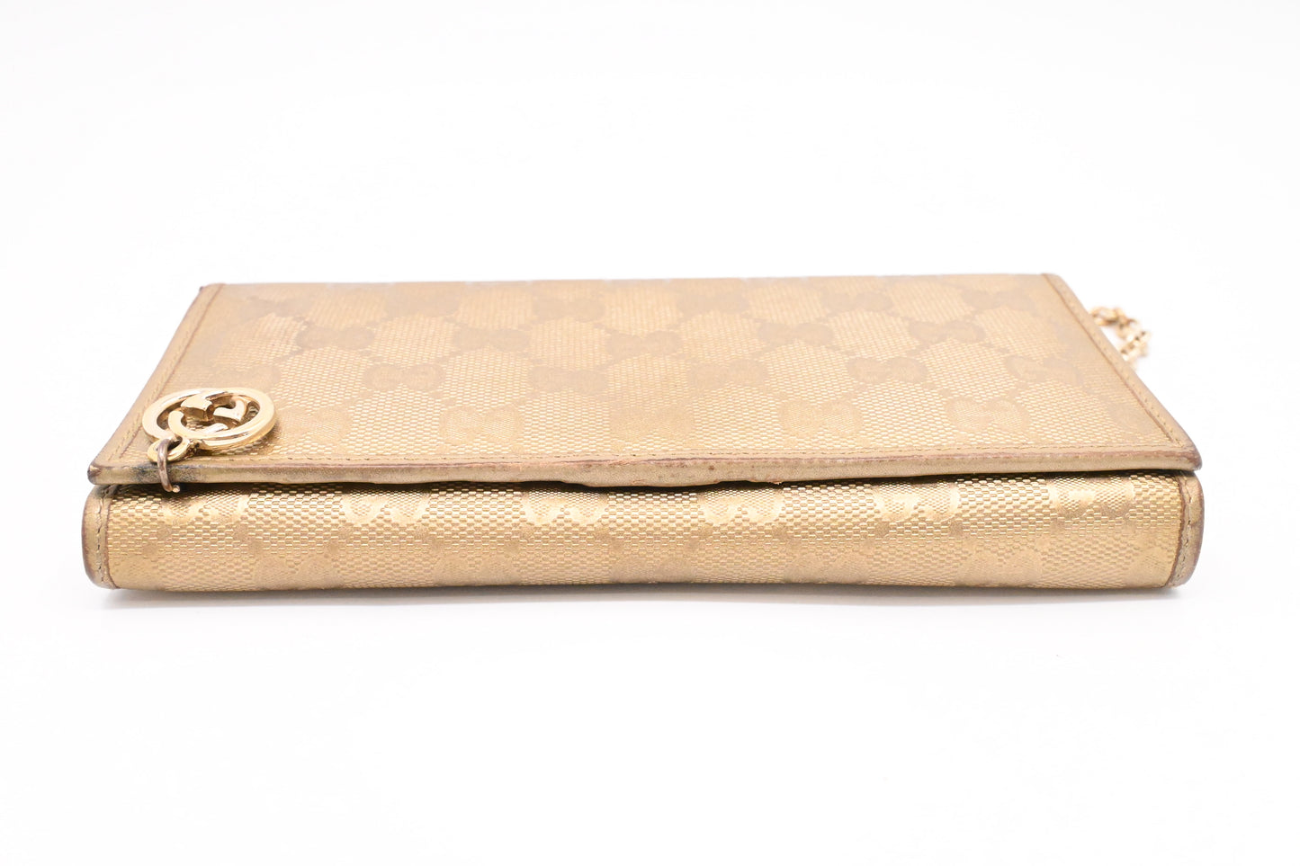 Gucci Chain Wallet in Gold Leather