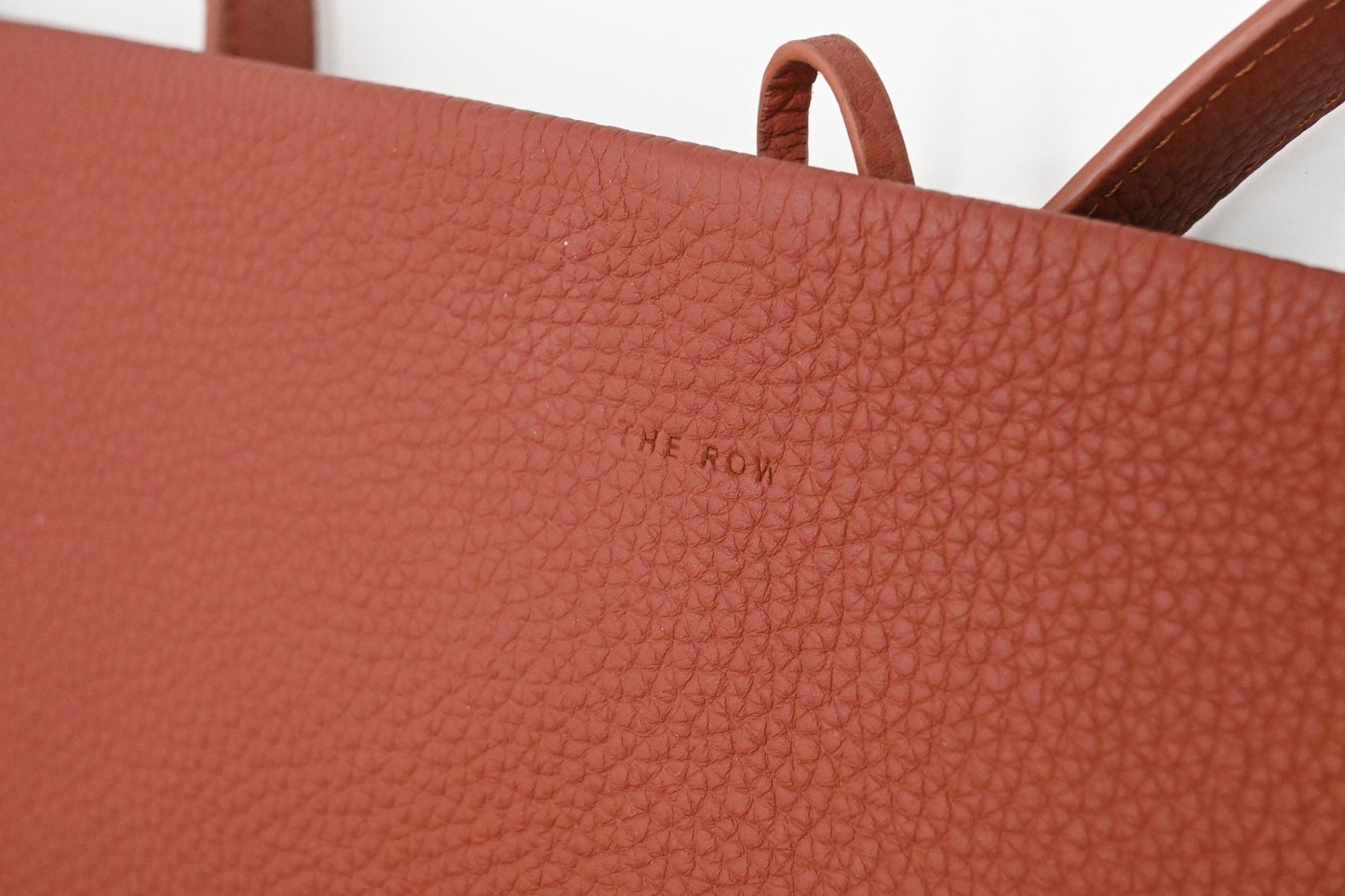 The Row Large Park Tote N/S in Terra Cotta Leather