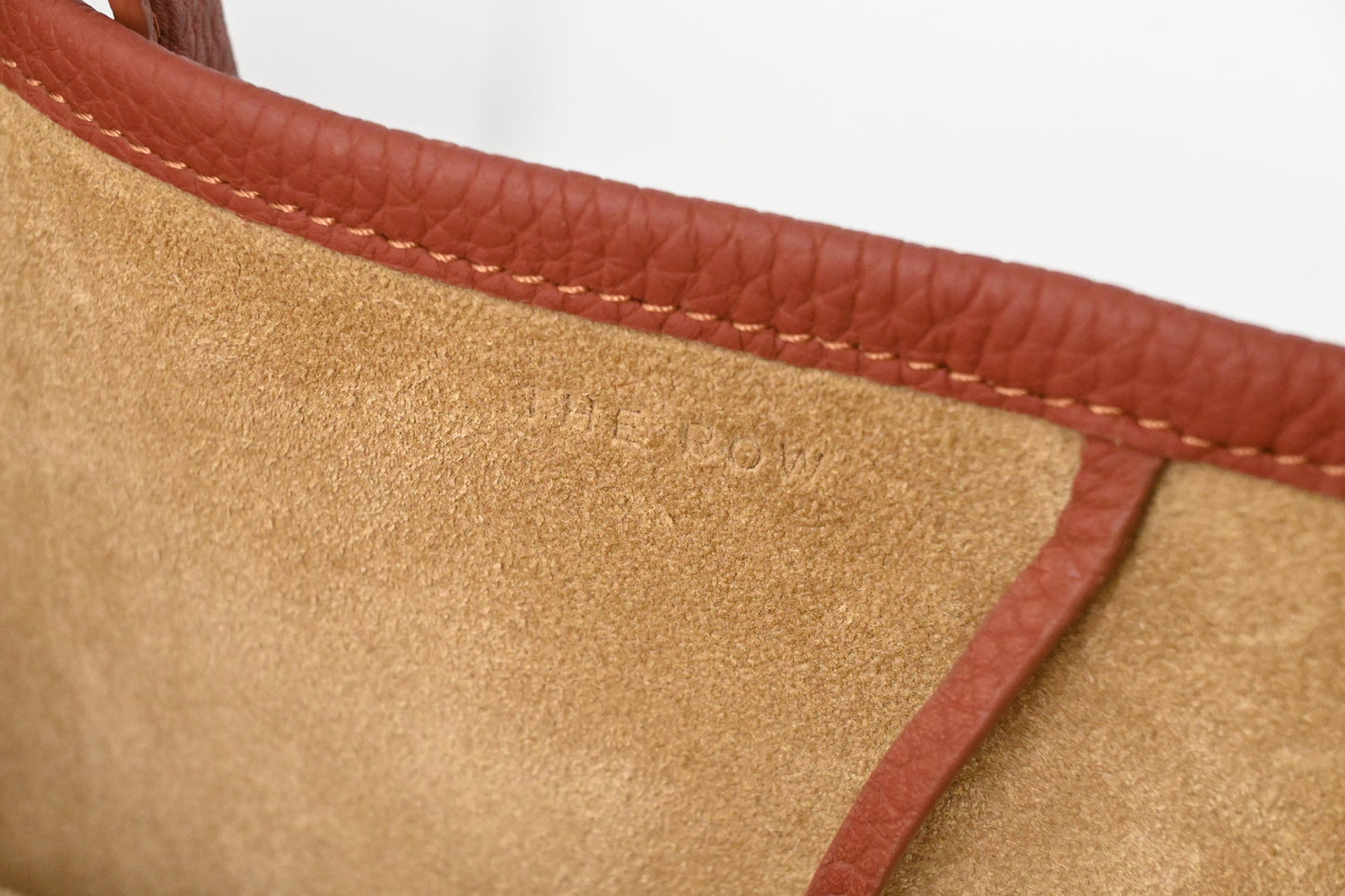 The Row Large Park Tote N/S in Terra Cotta Leather
