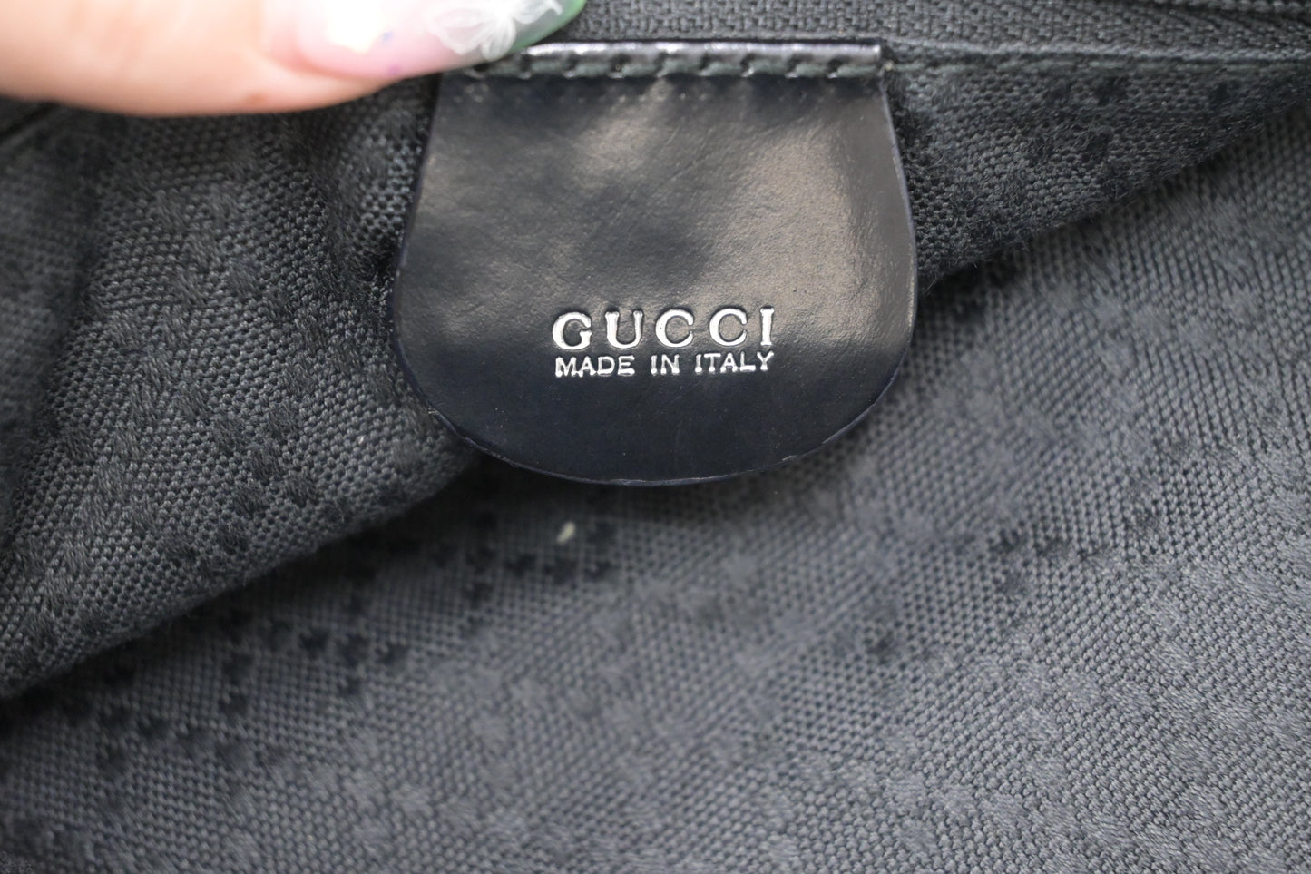 Gucci Bamboo Shoulder Bag in Black Canvas