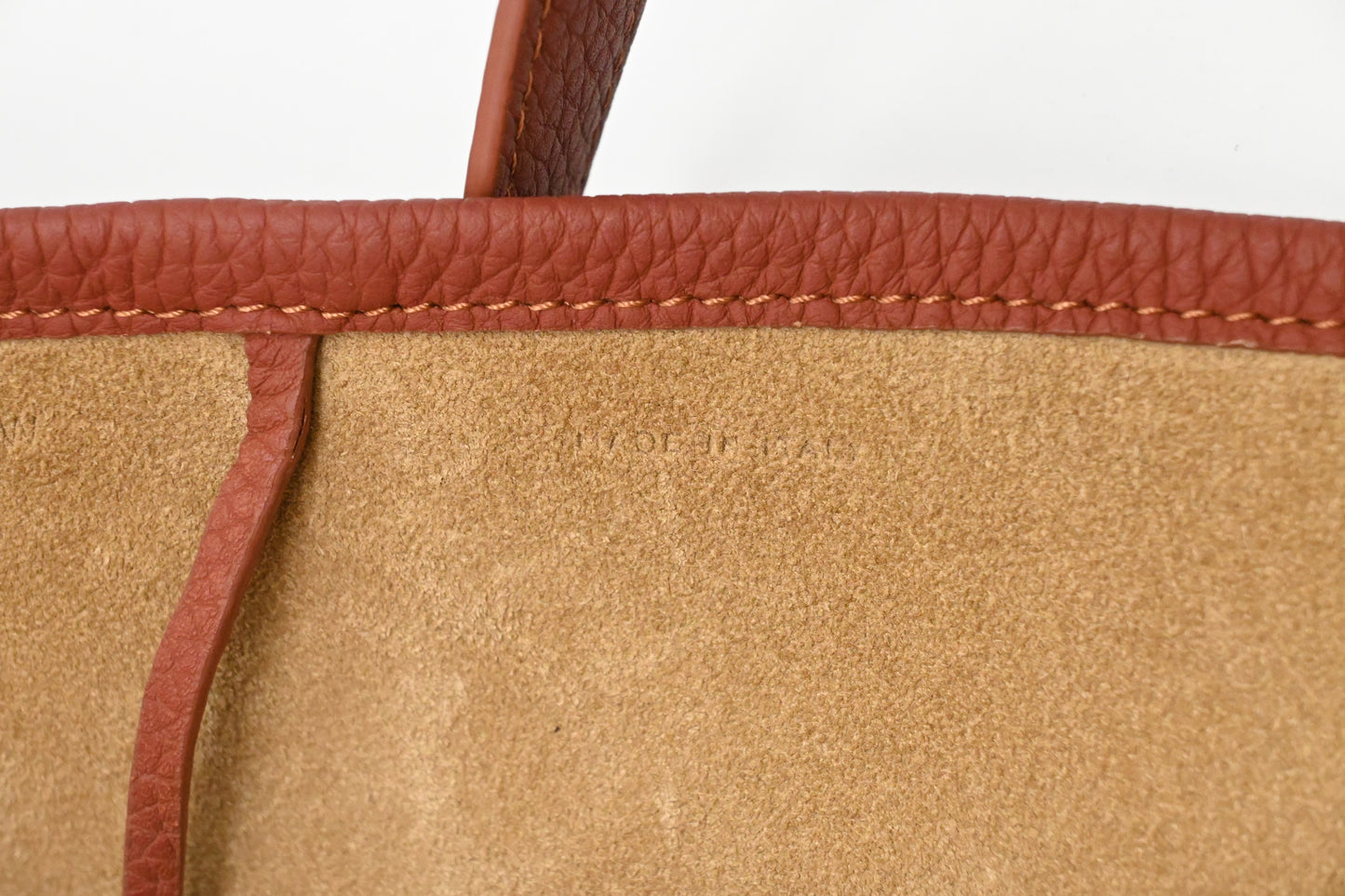 The Row Large Park Tote N/S in Terra Cotta Leather