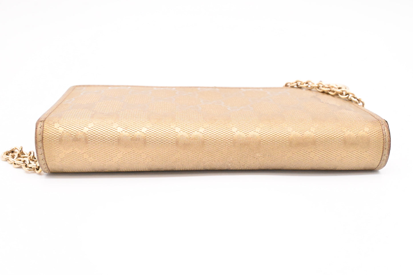 Gucci Chain Wallet in Gold Leather