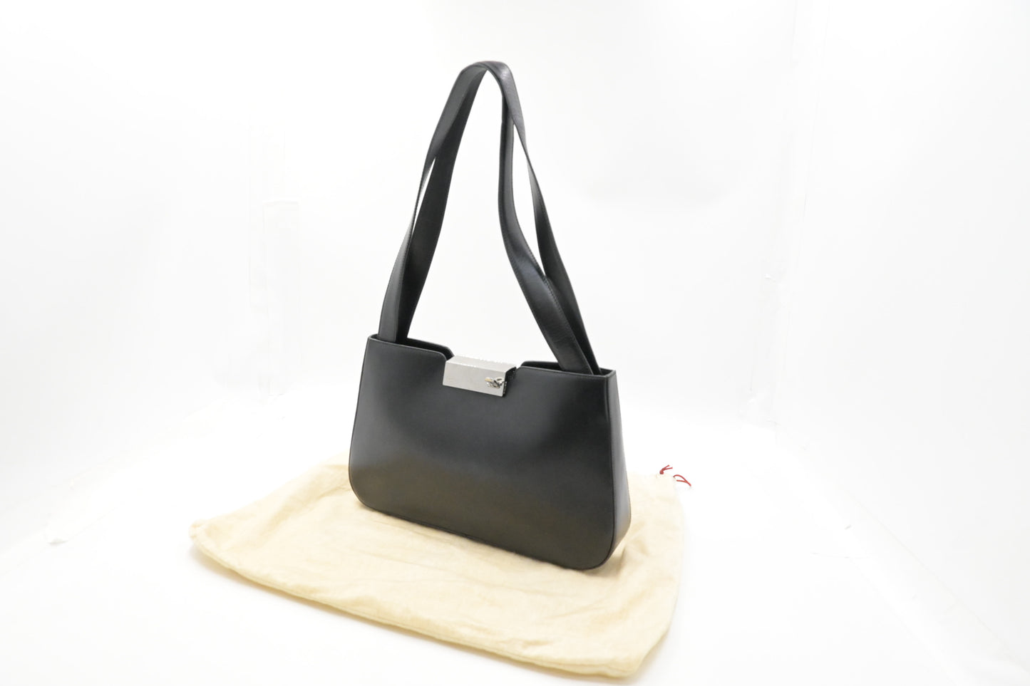 Ferragamo Shoulder Bag in Black Leather