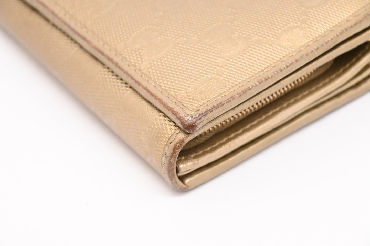 Gucci Chain Wallet in Gold Leather